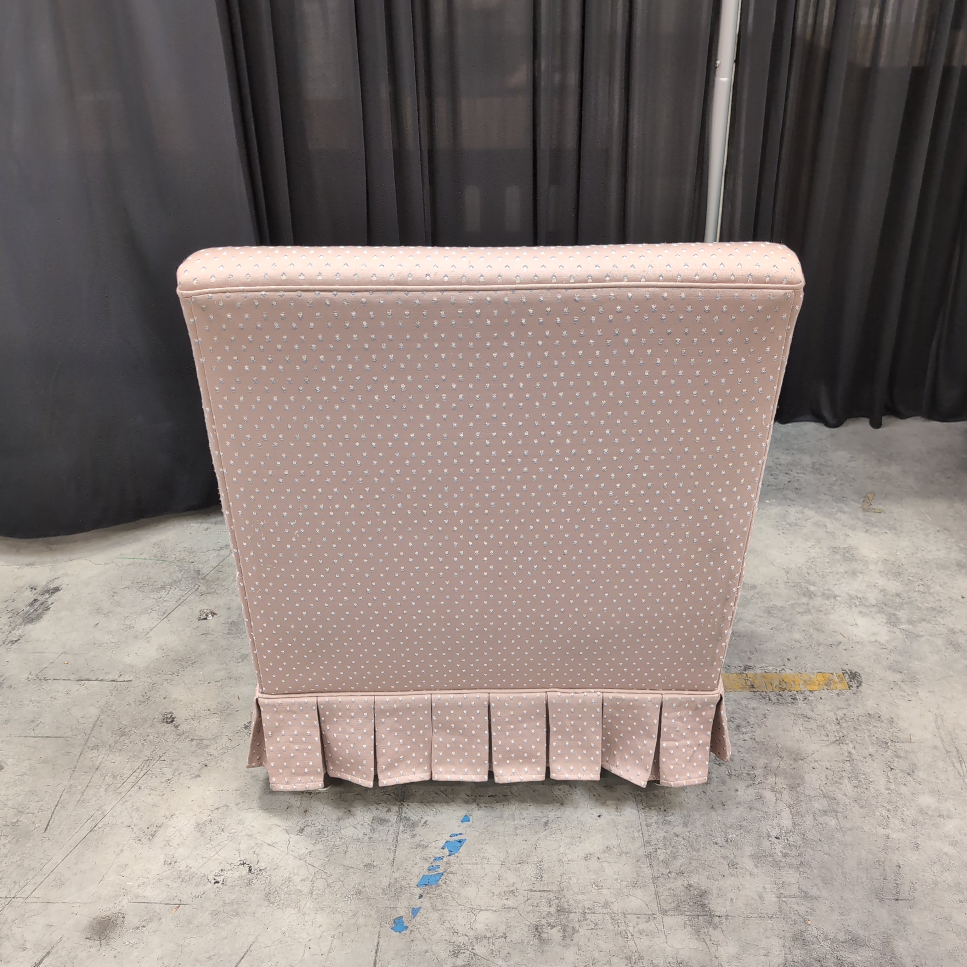 Pink Dotted Upholstered Chaise Lounge with Skirted Base