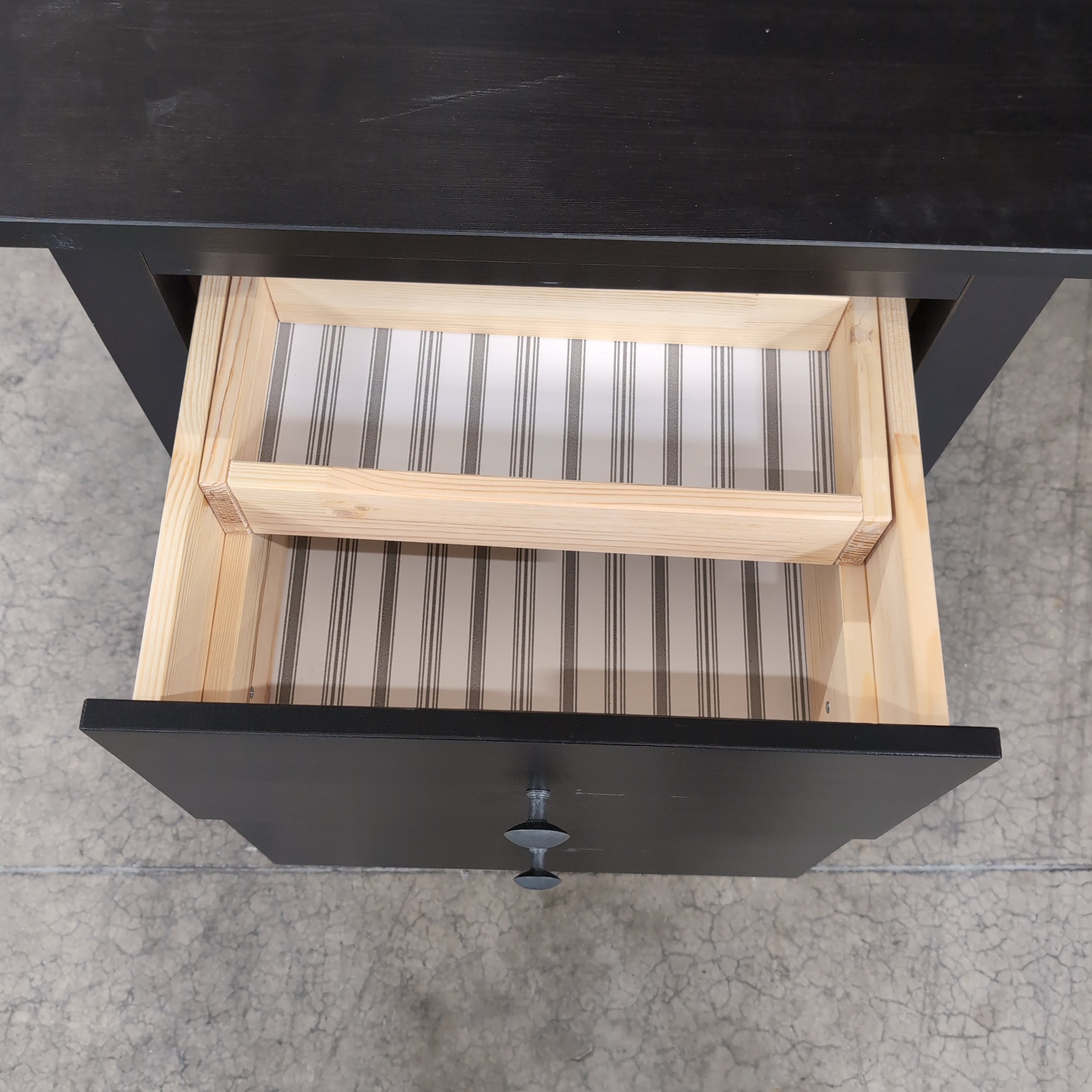 Espresso Wood Nightstand with Two Drawers