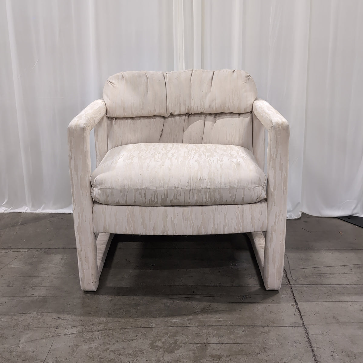 Cream Patterned Upholstered Armchair