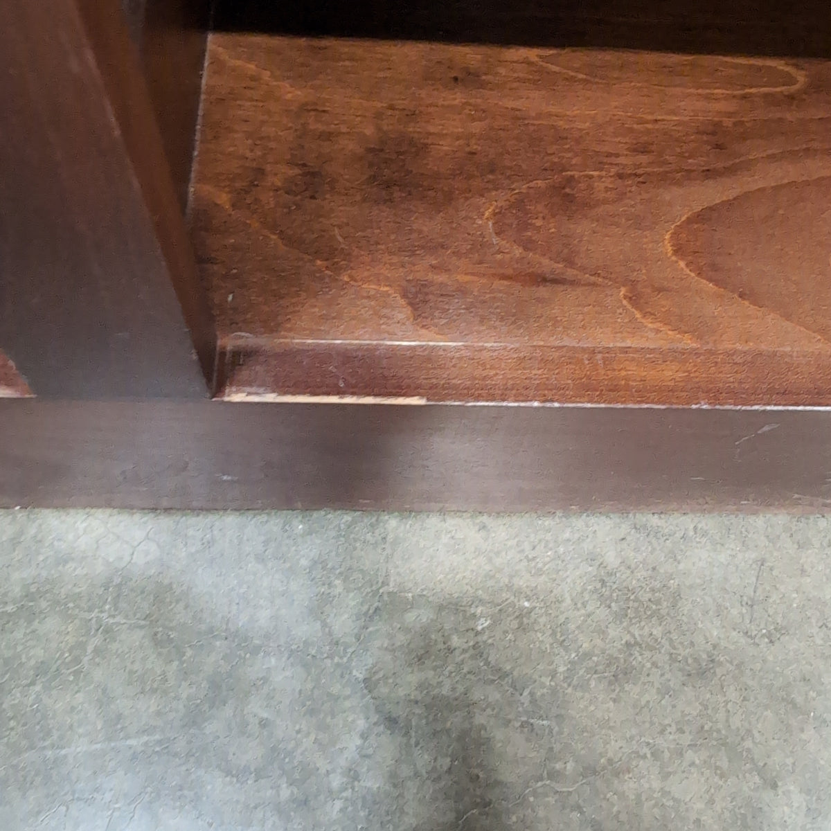 Crate & Barrel-Cherry Finish Wood TV Stand with Glass Doors