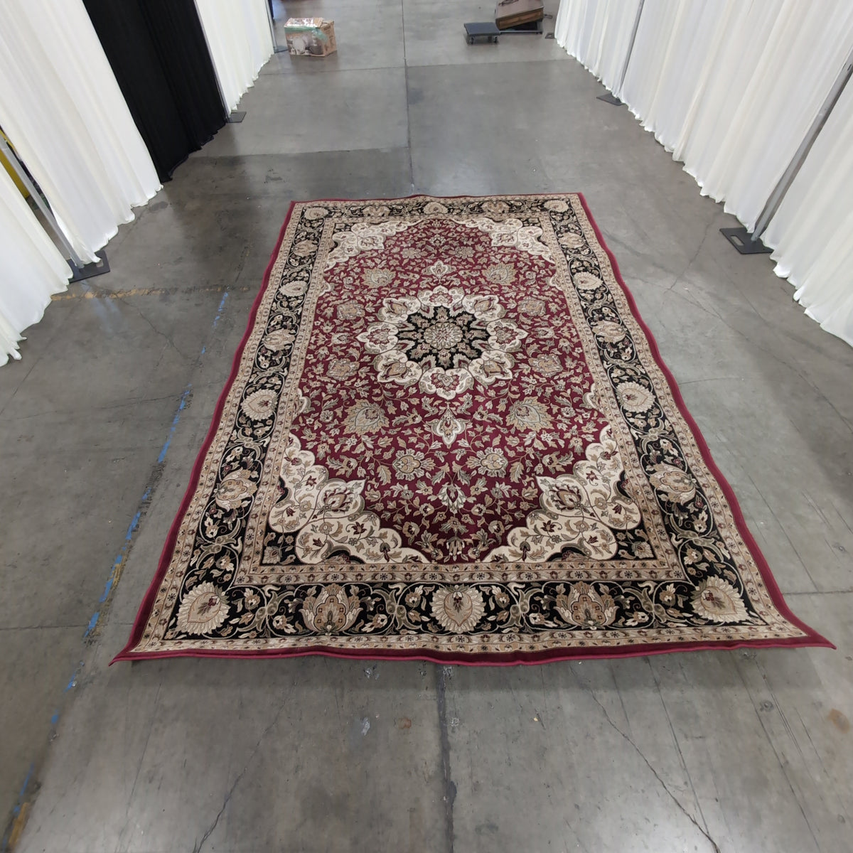 Traditional Red and Cream Floral Medallion Area Rug