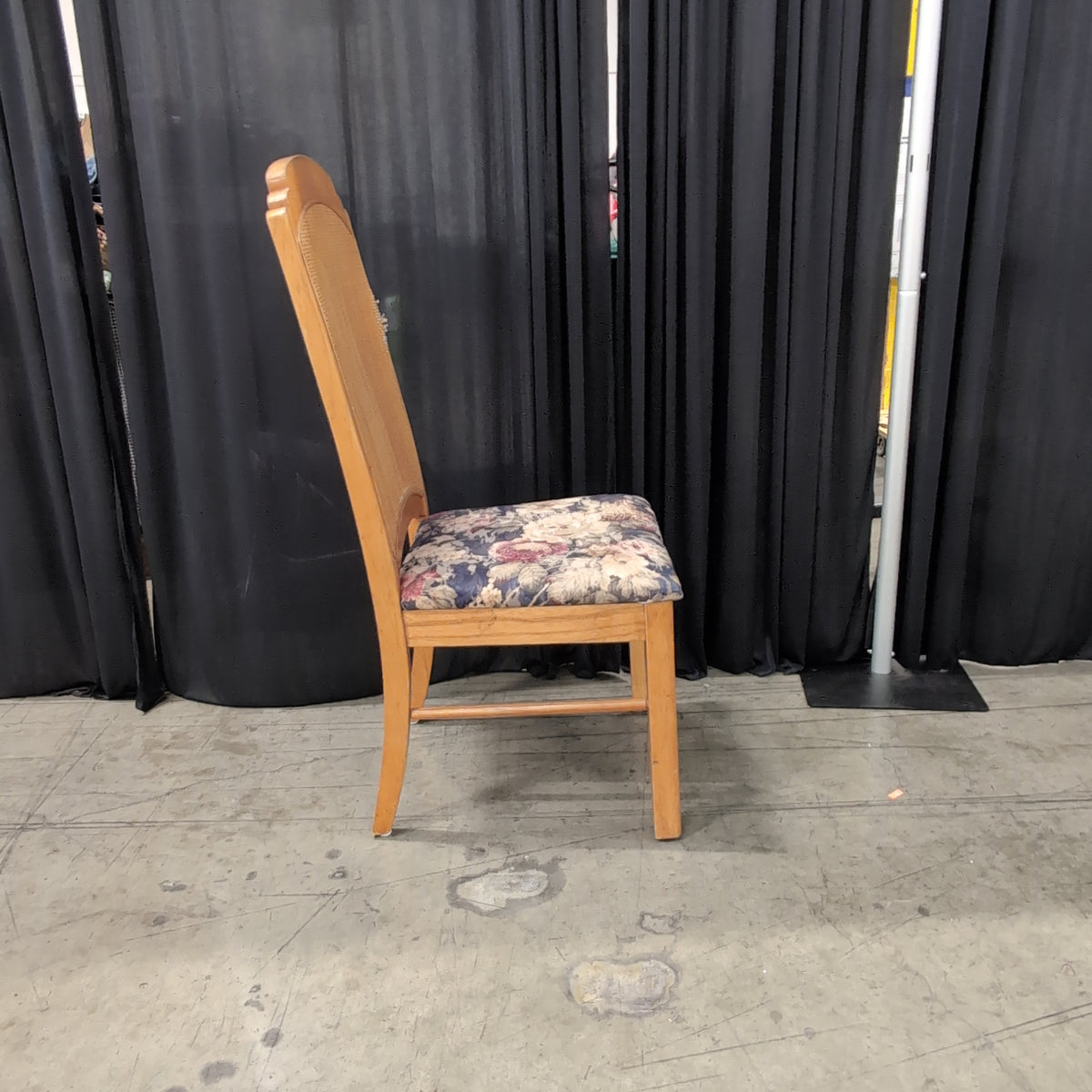 Carved Wood Cane Back Dining Chair