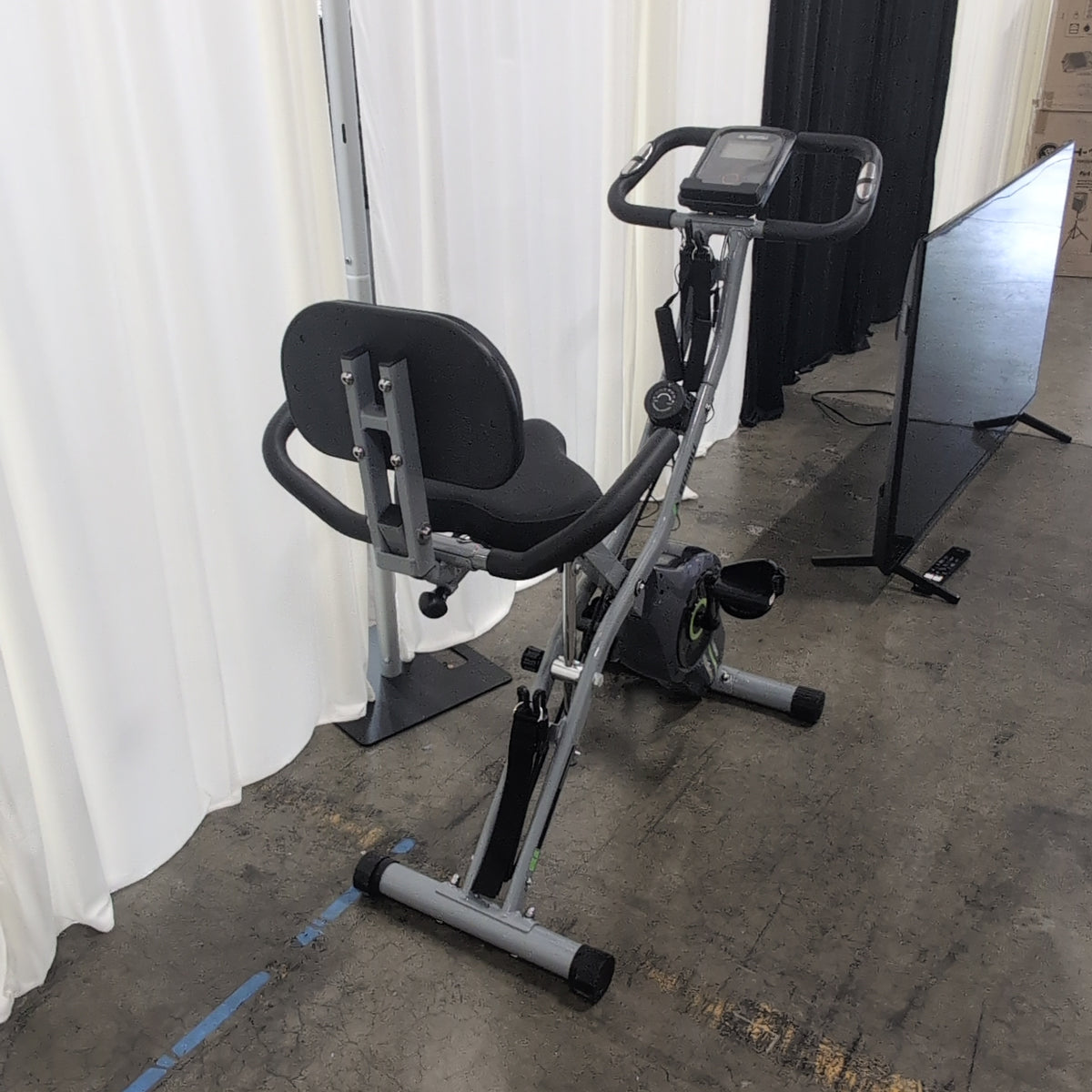 GOIMU Grey Folding Recumbent Exercise Bike with Digital Display
