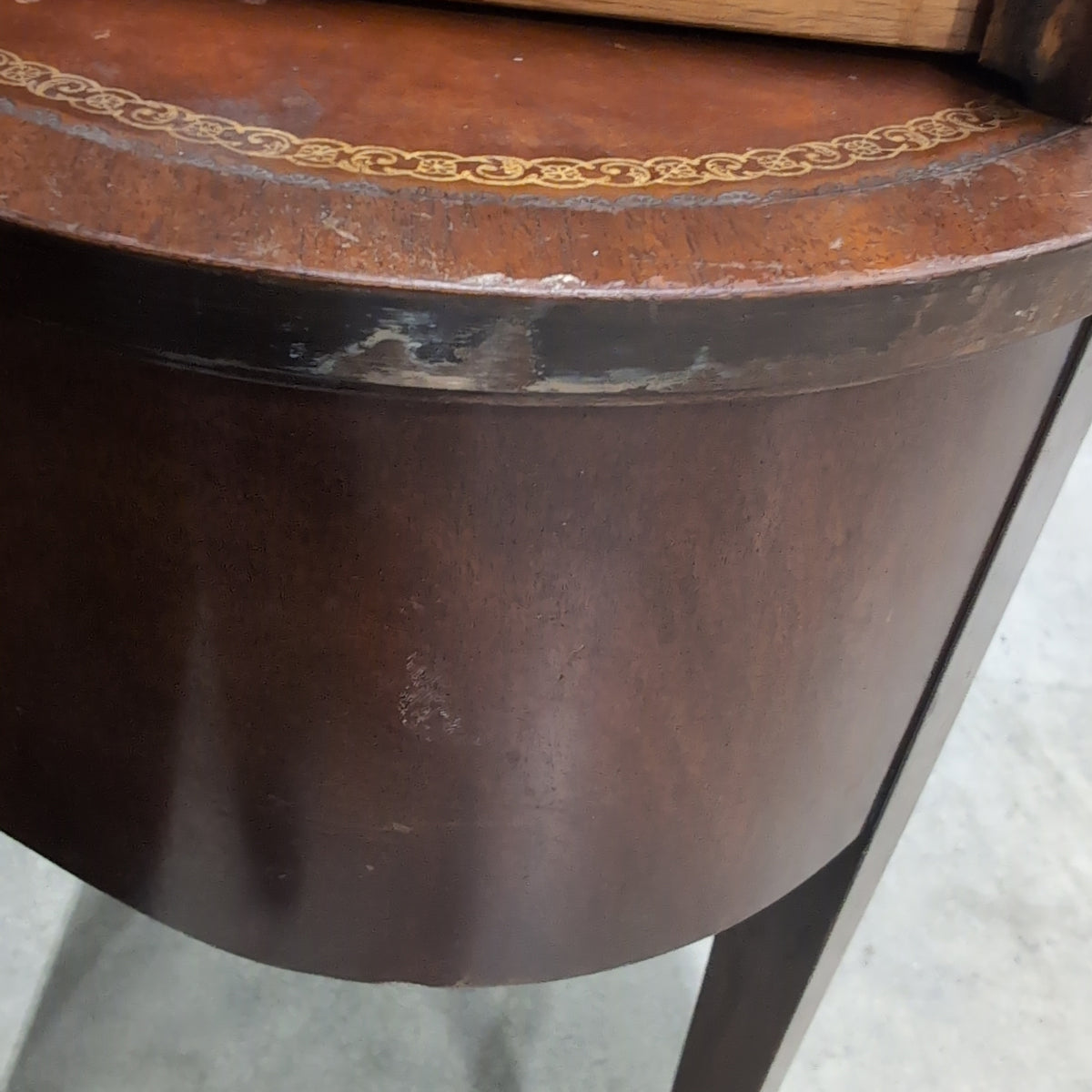 Cherry Finish Half-Round Nightstand with Single Drawer