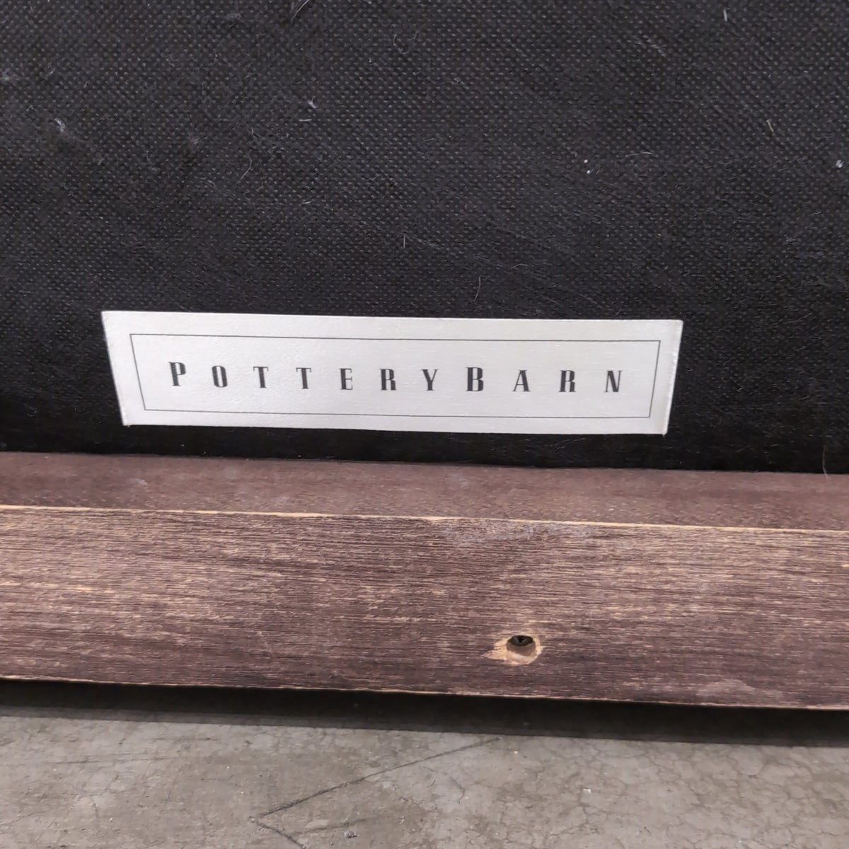 Rectangular Brown Leather Ottoman with Tufted Top
