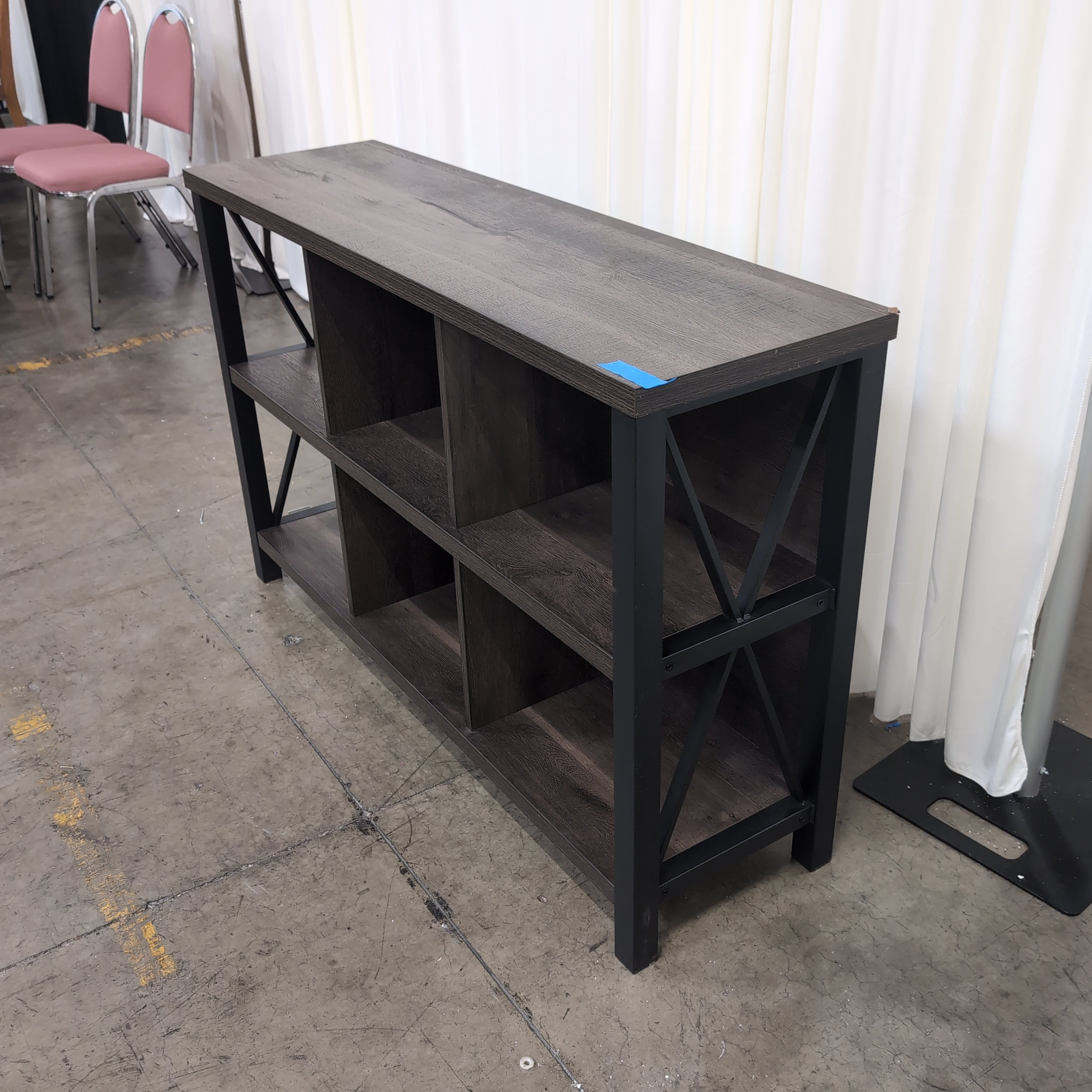 Industrial Dark Espresso Wood TV Stand