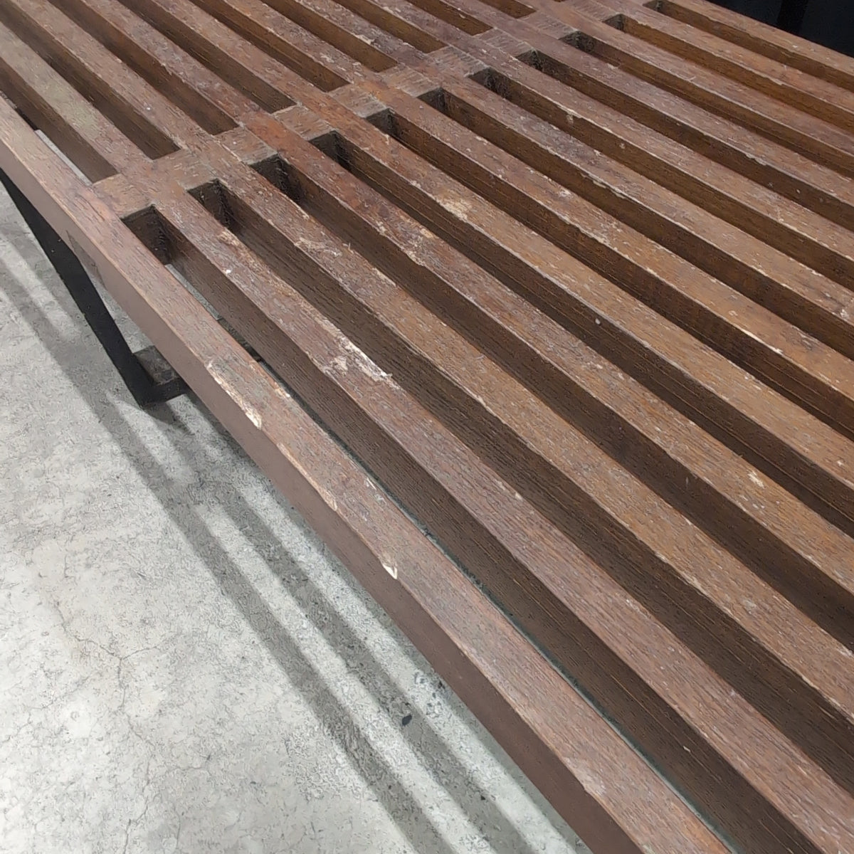 Brown Slatted Hardwood Room Divider