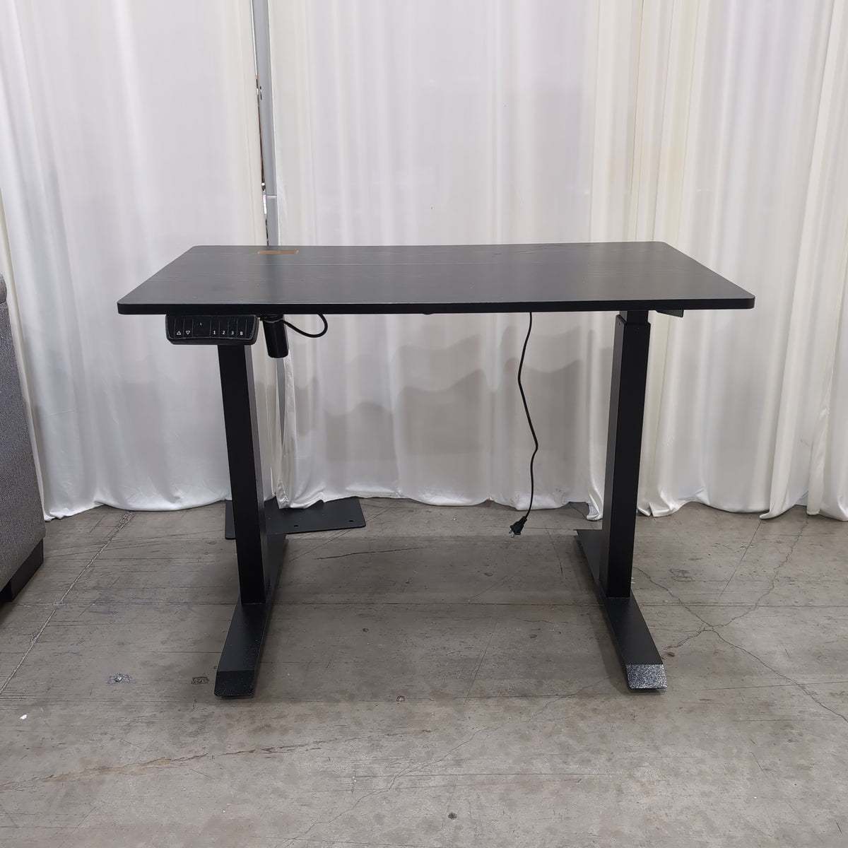 Black Adjustable Height Desk with Cable Management