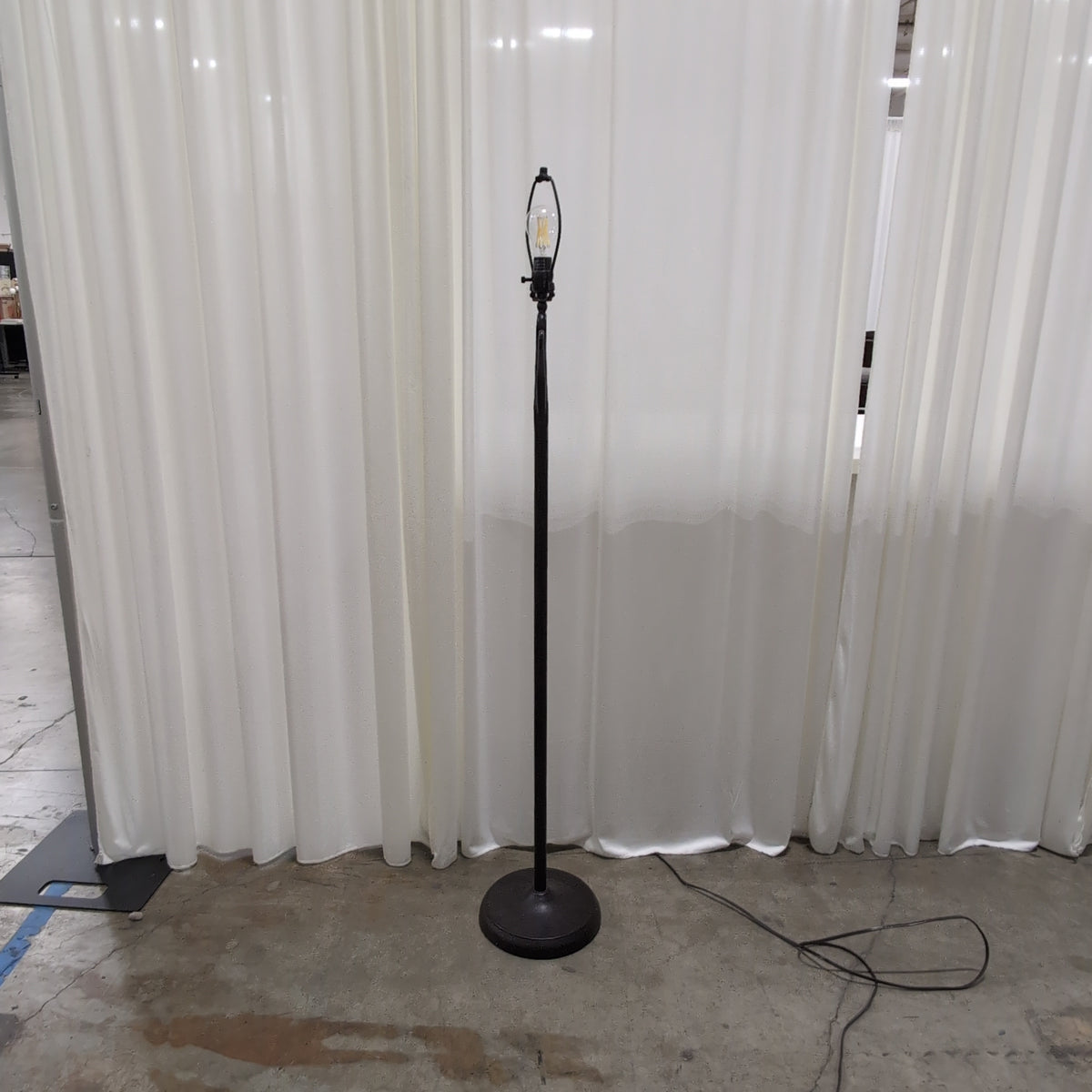 Dark Bronze Finish Floor Lamp with Cream Shade