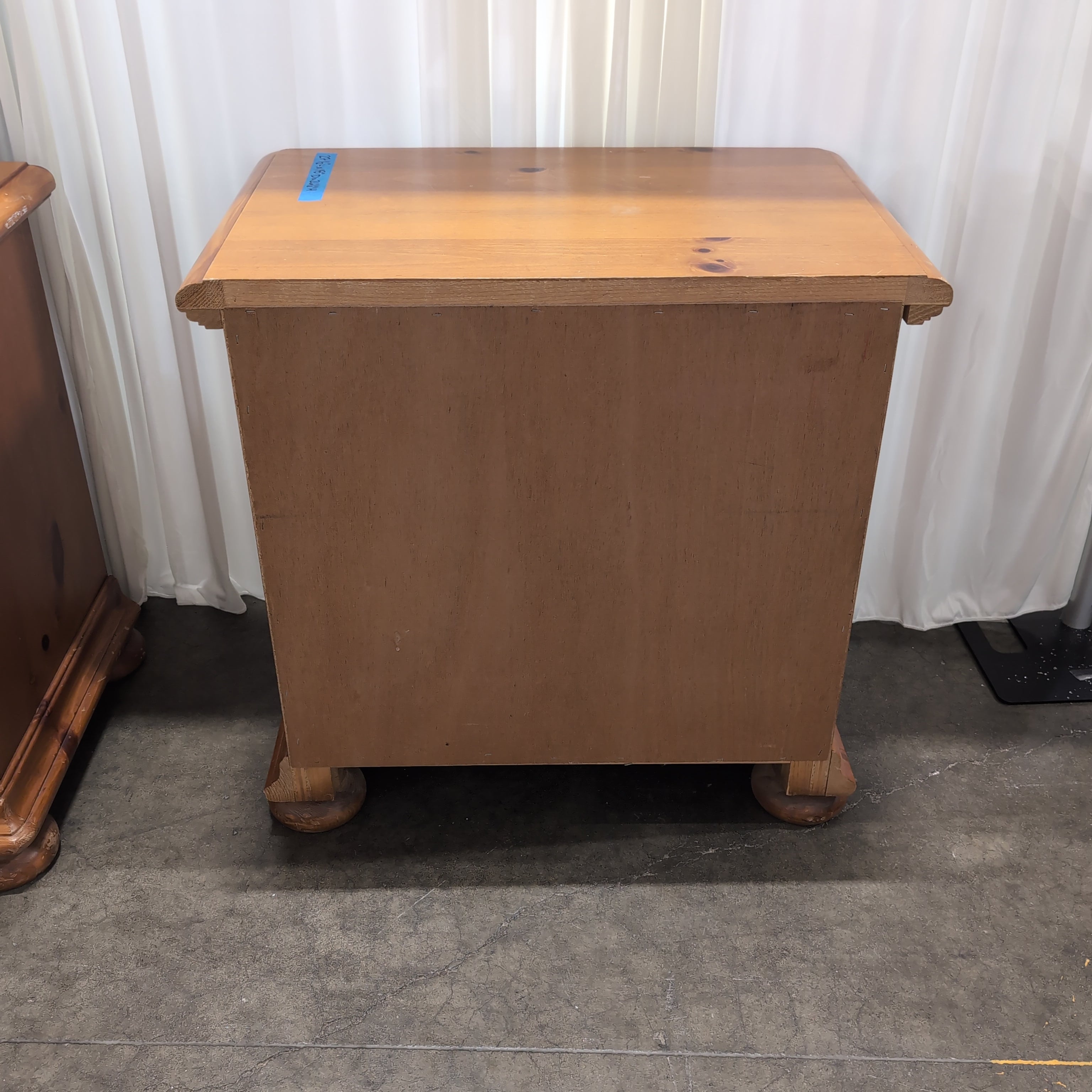 Warm Tone Wood Nightstand with Open Storage