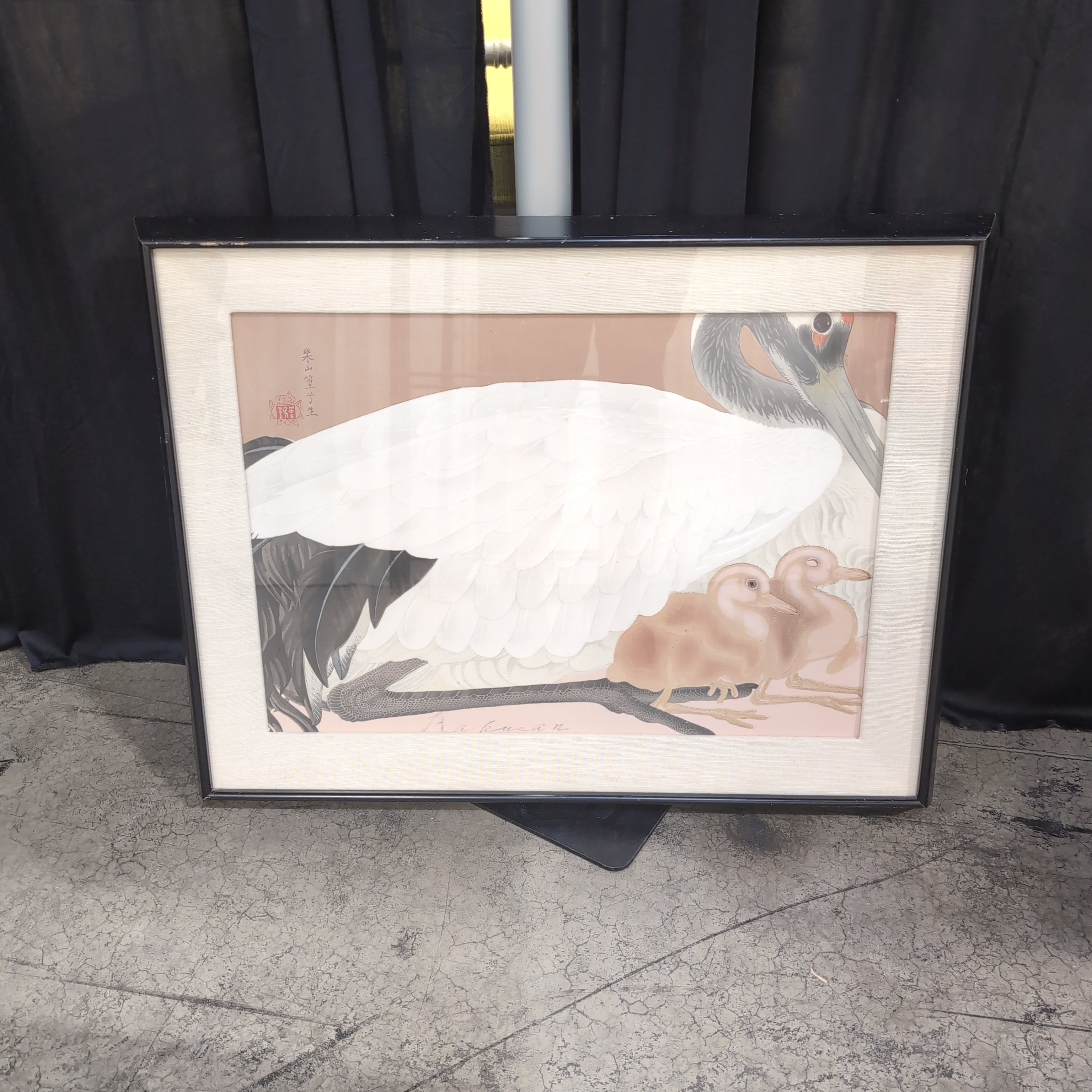 Japanese Style White Crane Bird Print