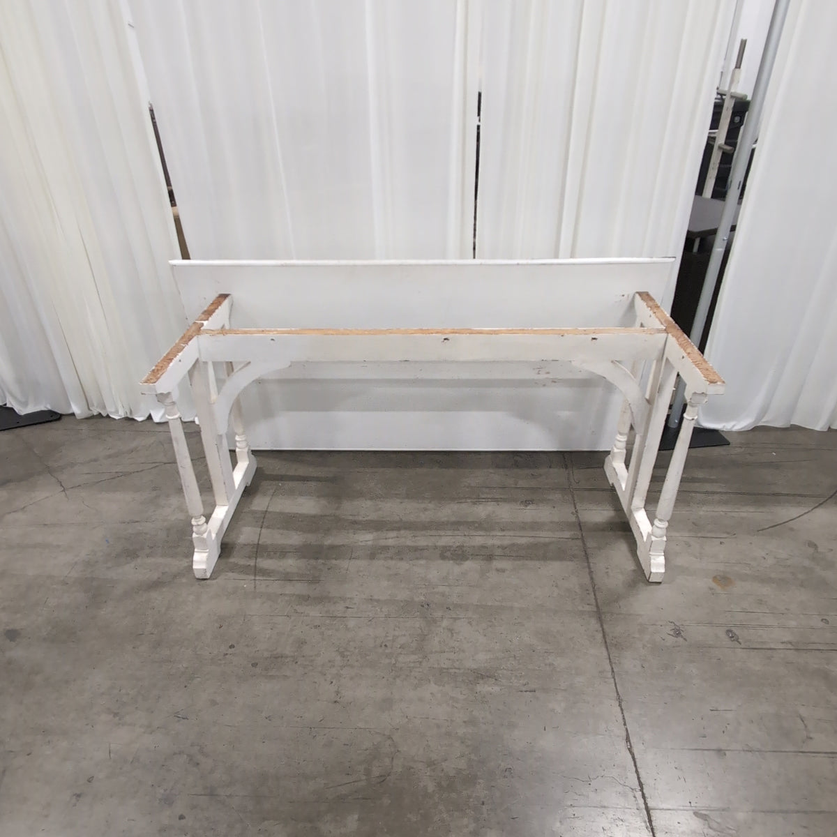 White Farmhouse Style Wood Dining Table in Painted Finish
