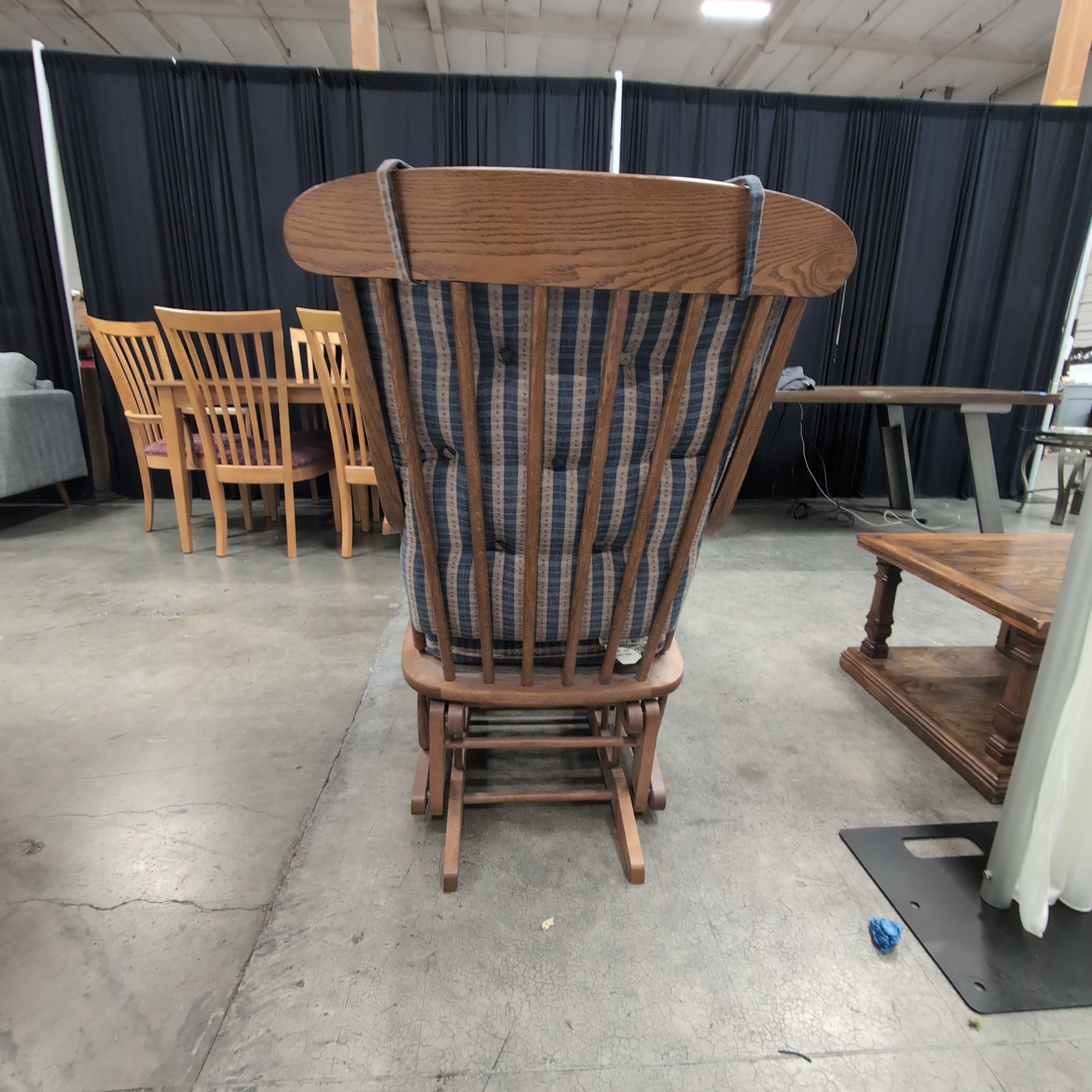 Traditional Wood Rocking Chair and Ottoman Set