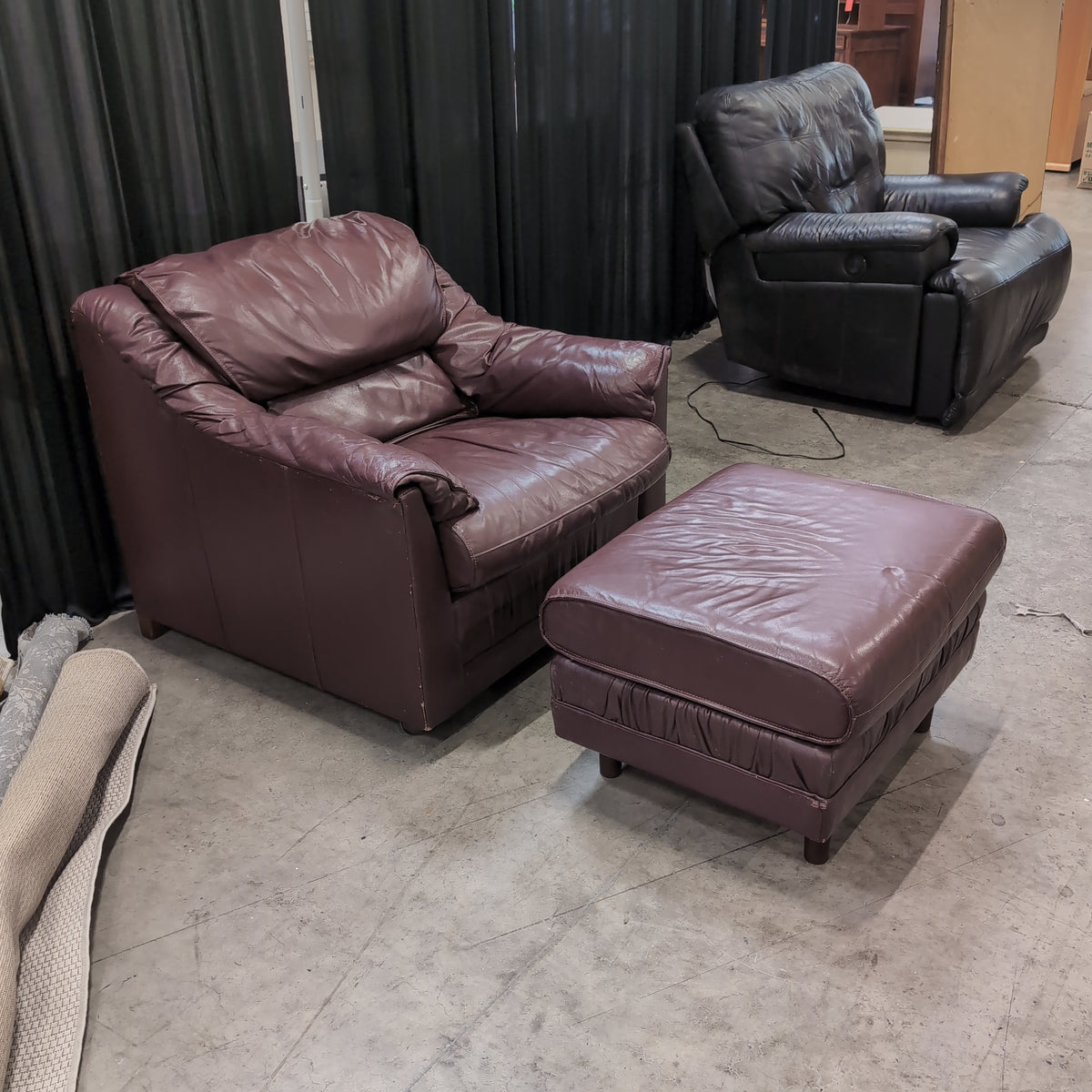 Plush Brown Leather Recliner