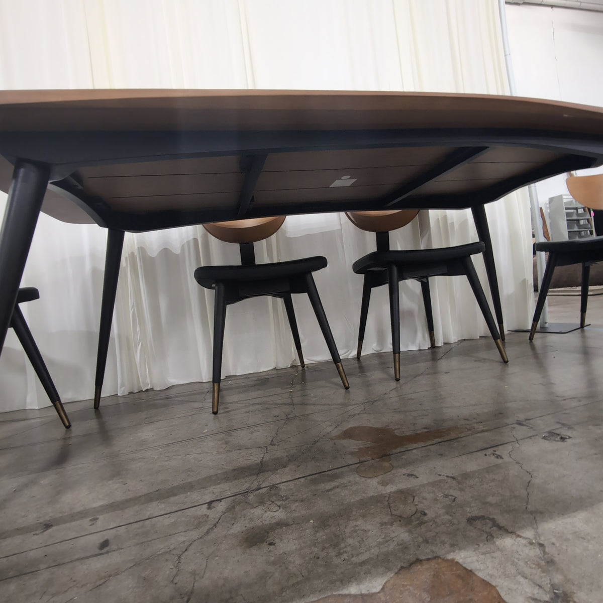 Warm Wood Rectangular Dining Table with Tapered Legs