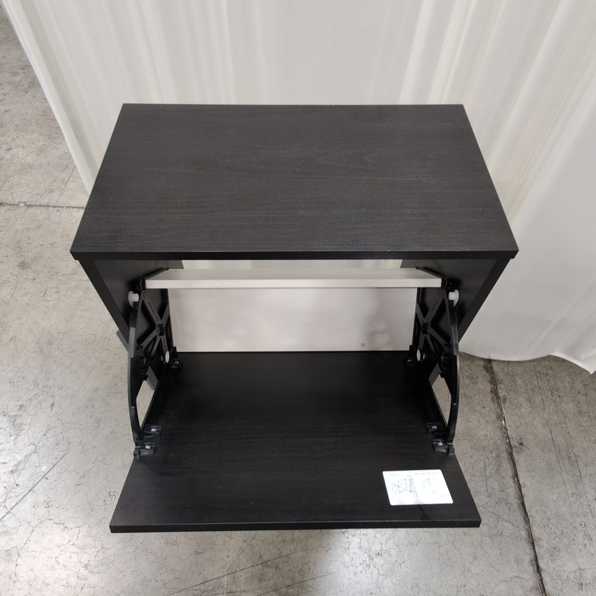 Slim Black Wood Three-Compartment Shoe Cabinet