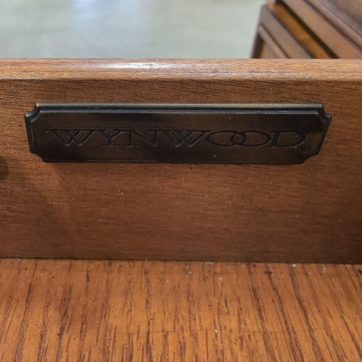 Oak Tone Paneled Storage Cabinet