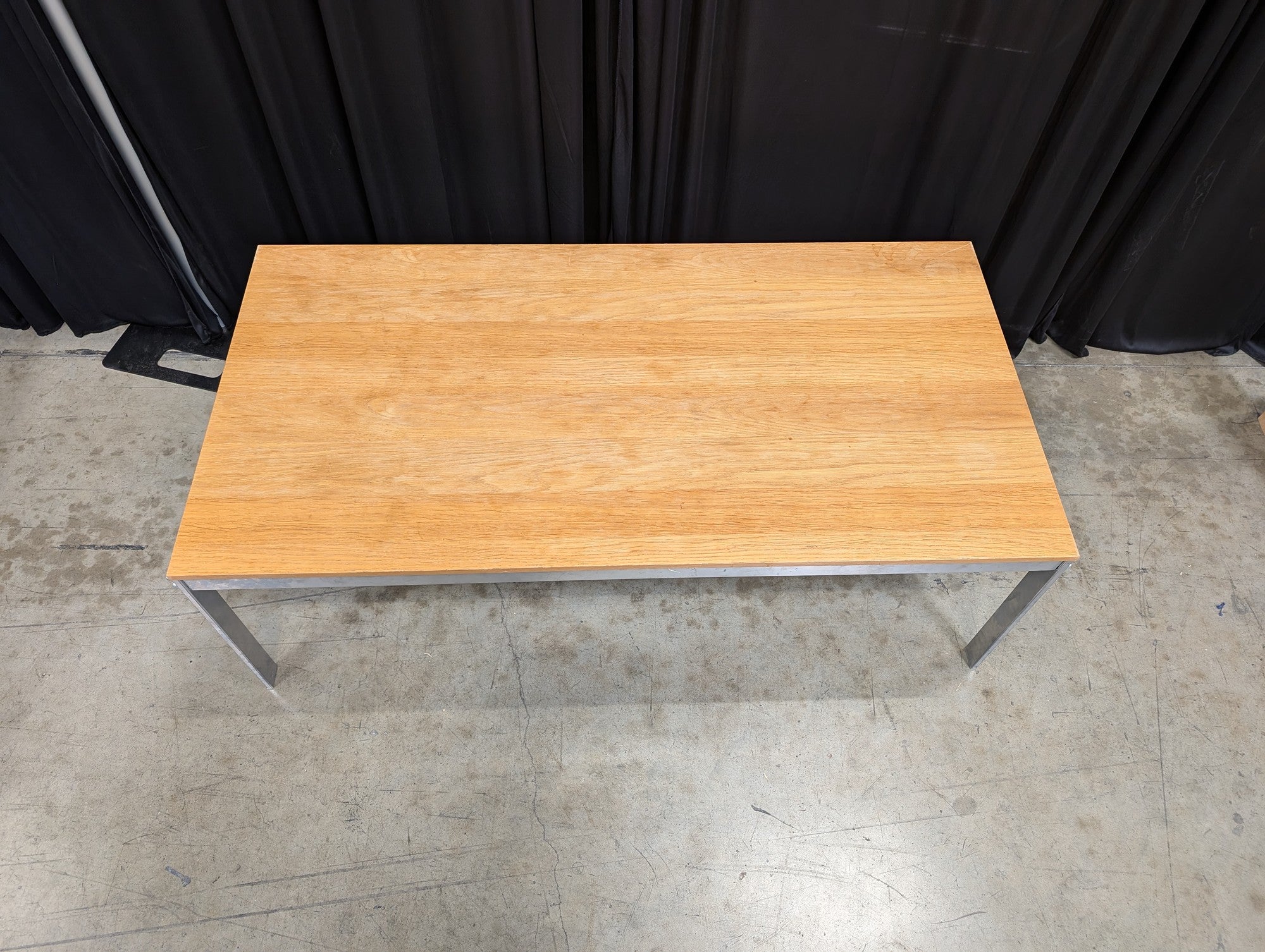 Light Wood Top Modern Coffee Table with Metal Frame