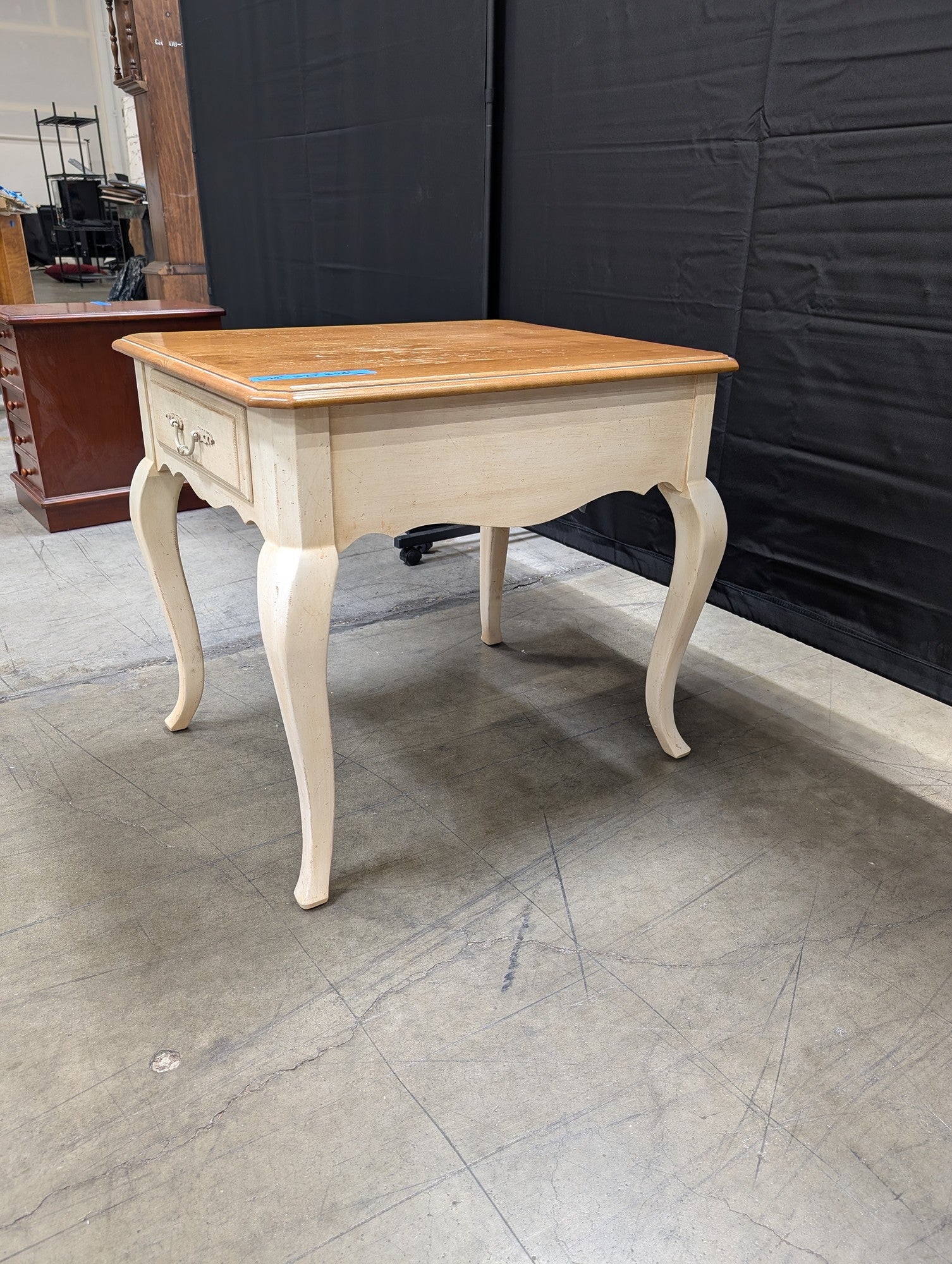 Ethan Allen French Country Style Wood Nightstand End Table