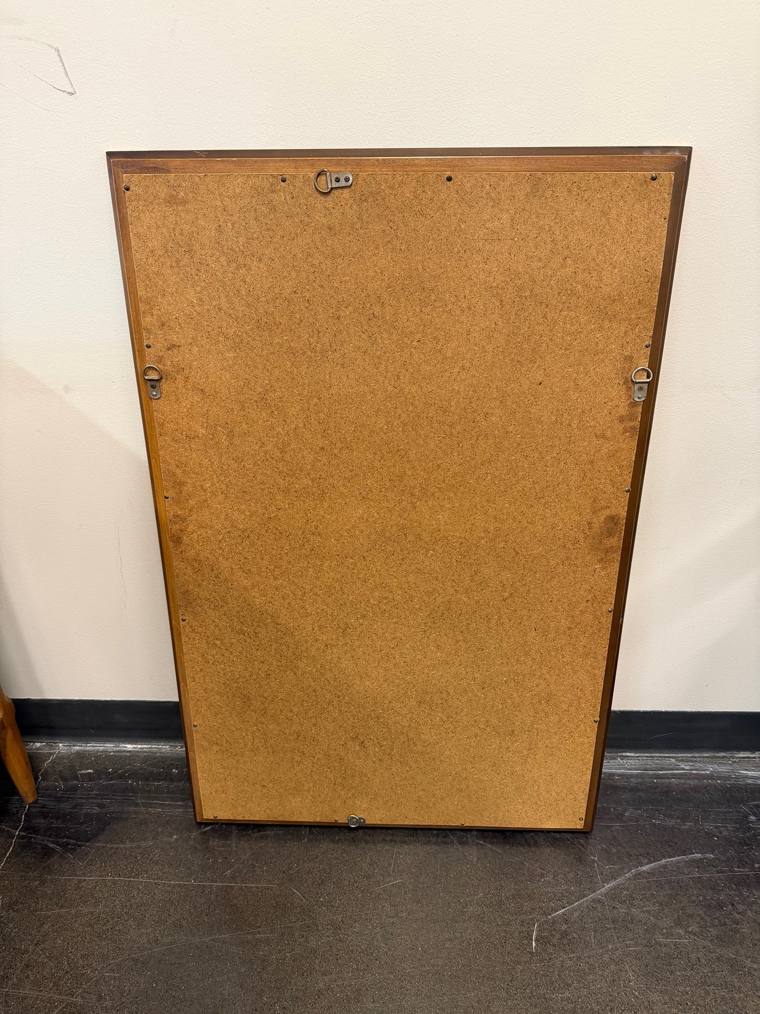 Patterned Real Wood Frame Wall Mirror with Brass Corners