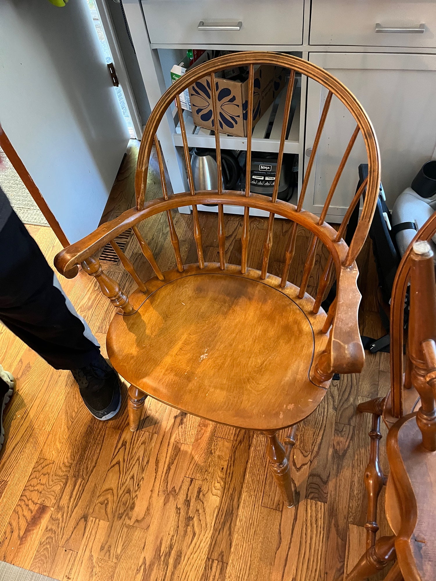 Honey Wood Windsor Style Arm Chair