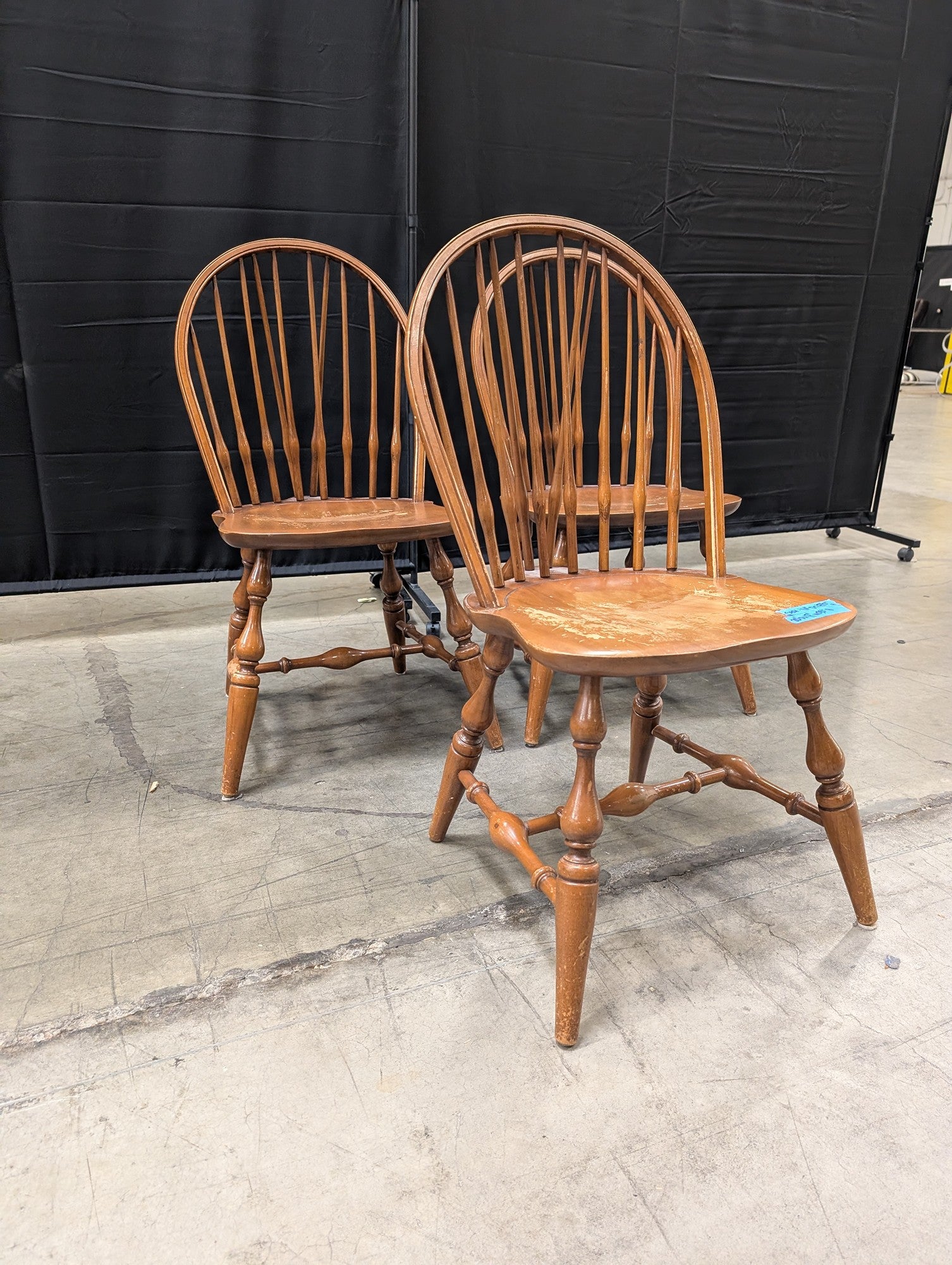 Set of Three Windsor Style Wood Chairs