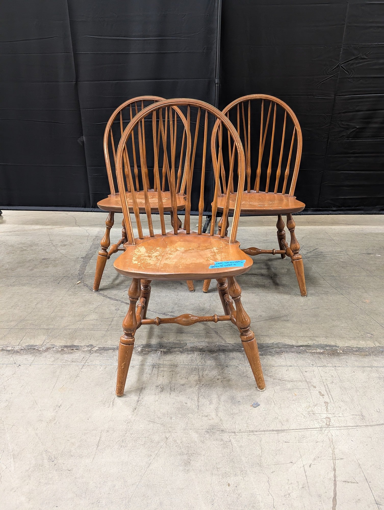 Set of Three Windsor Style Wood Chairs