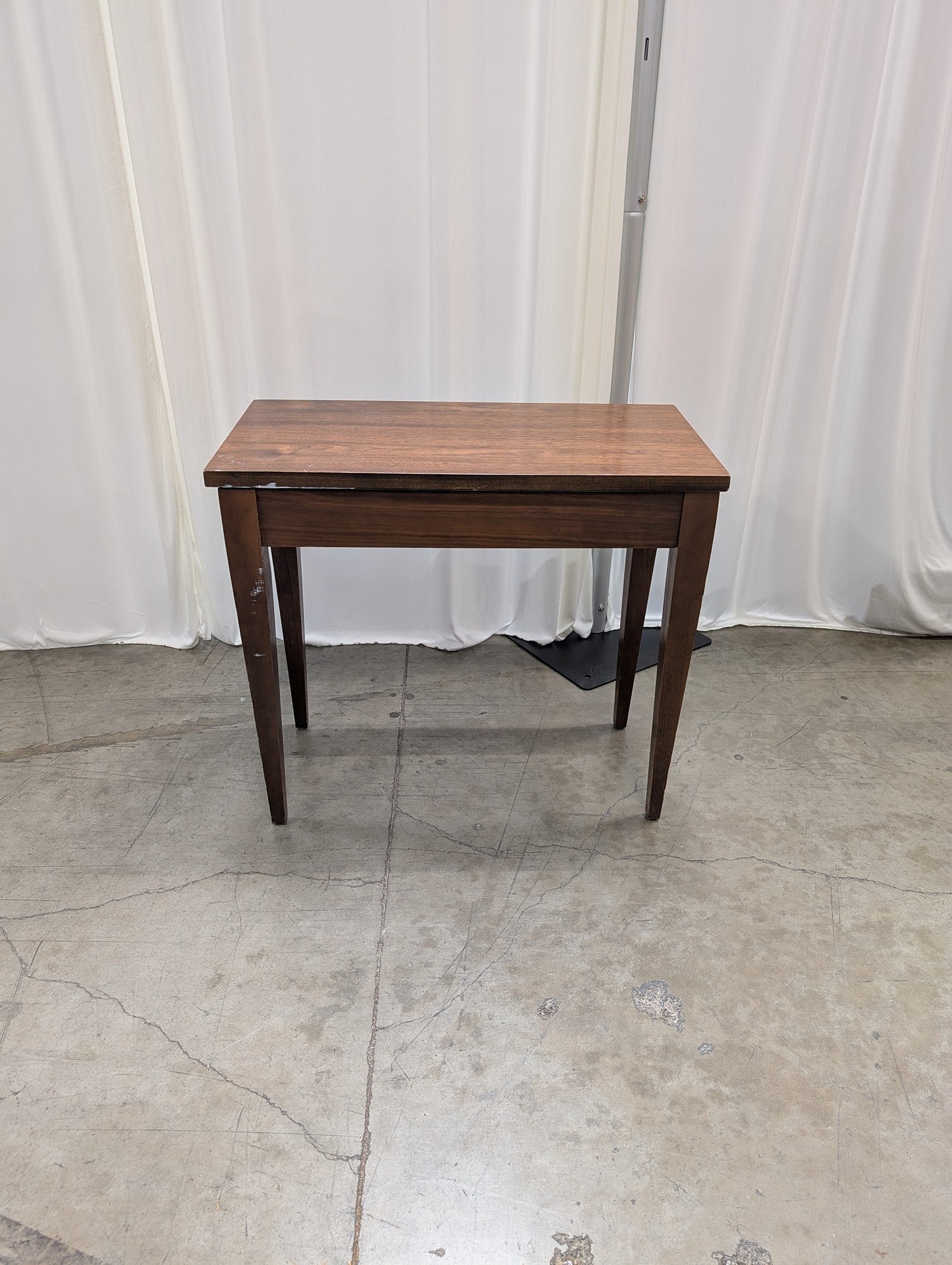 Tapered Leg Dark Wood Desk with Lift-Top Storage