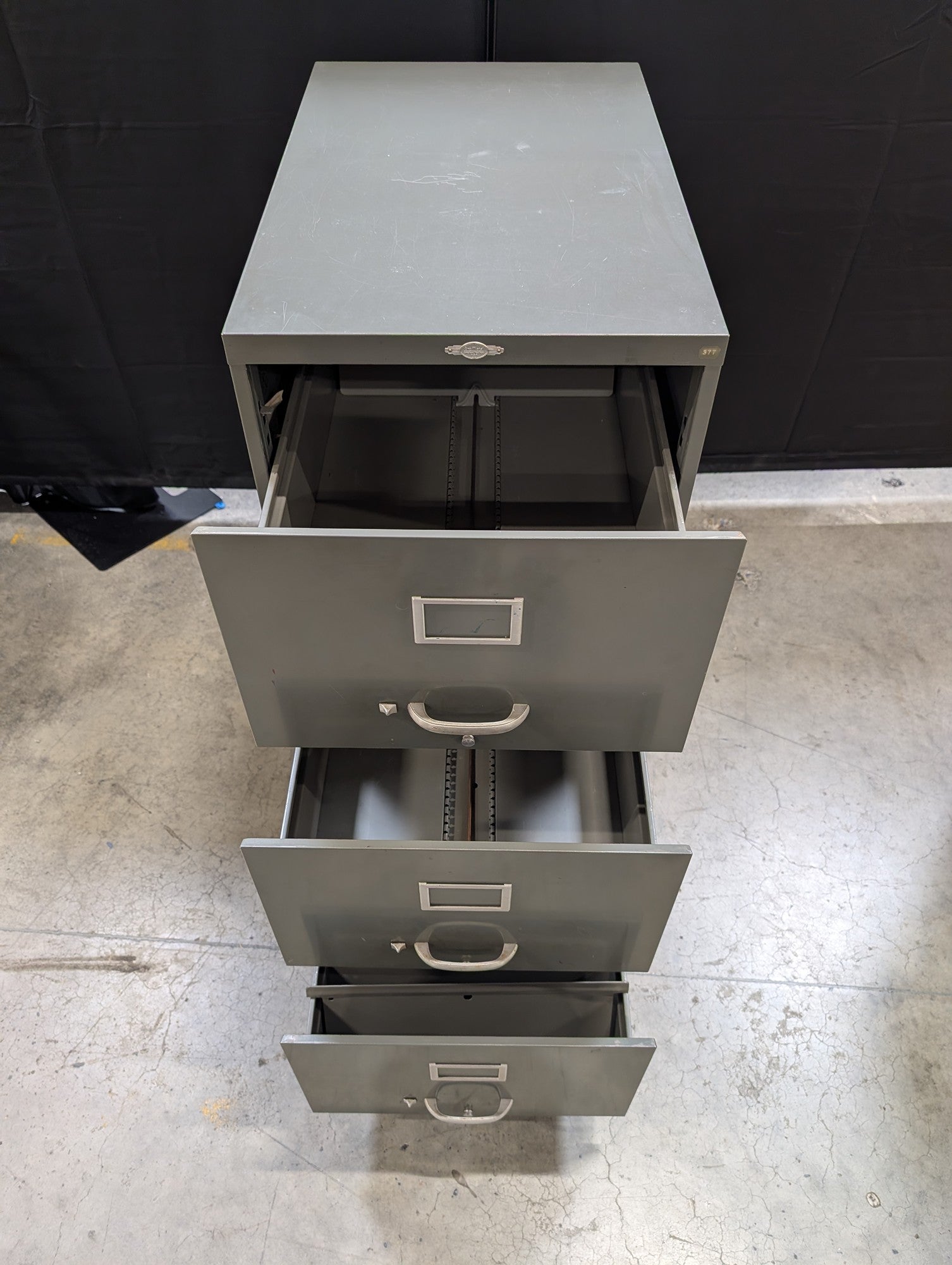 Art Metal Grey Three-Drawer Filing Cabinet