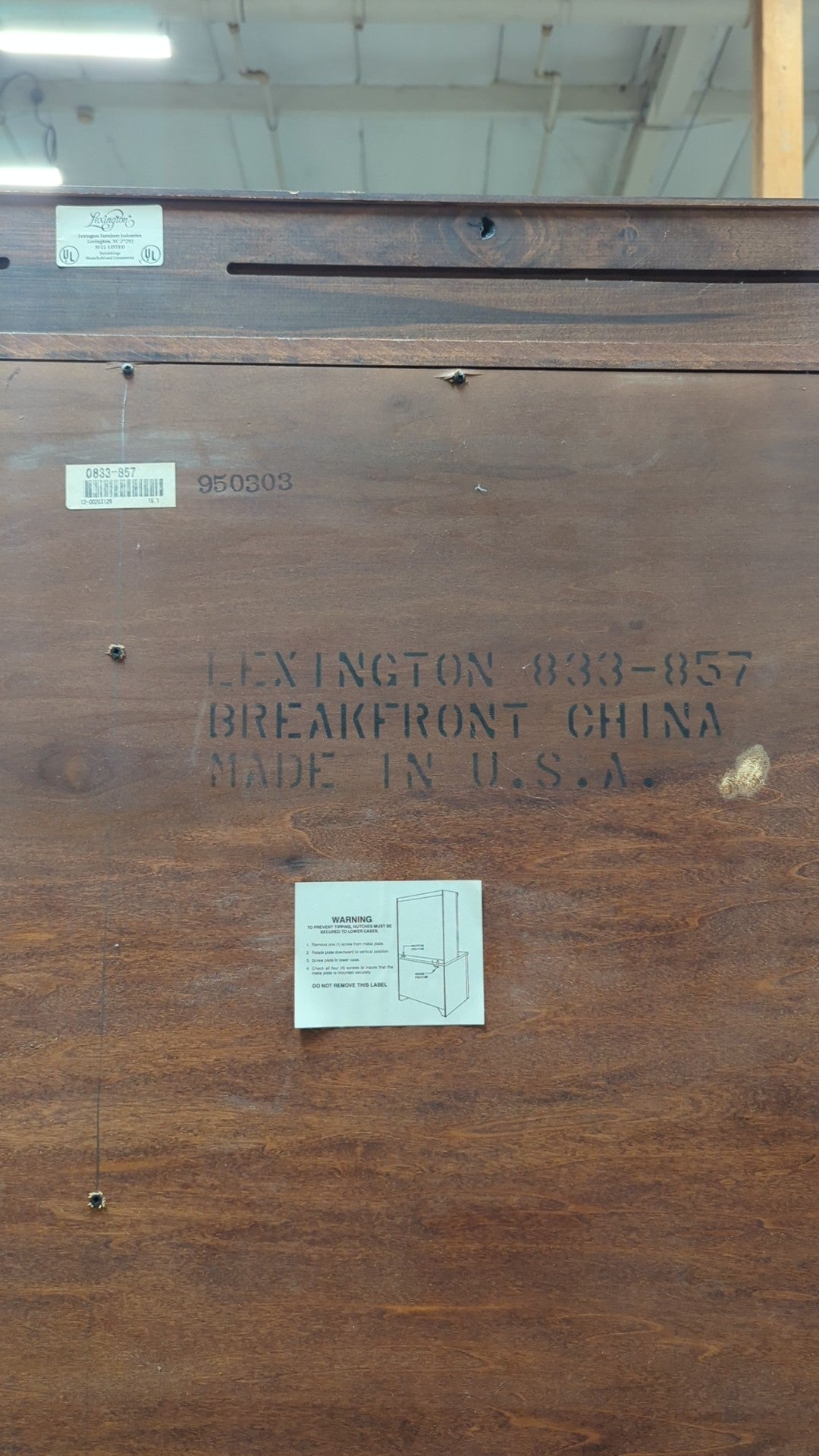 Lexington Brown Wood Breakfront China Cabinet