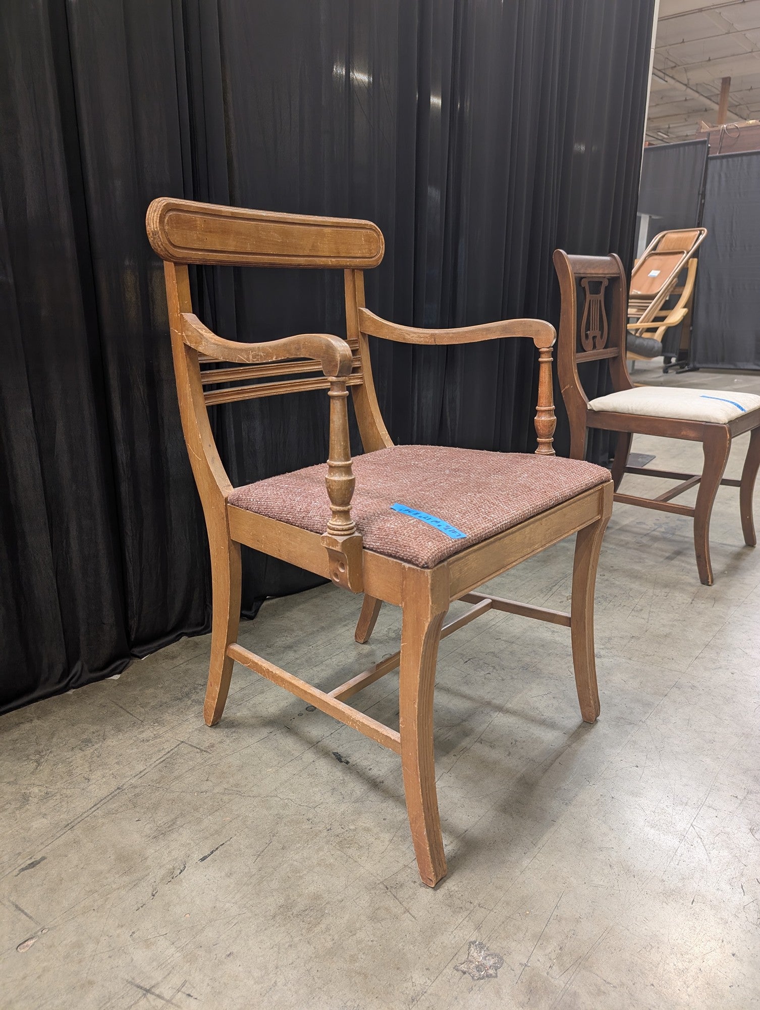 Light Wood Upholstered Chair