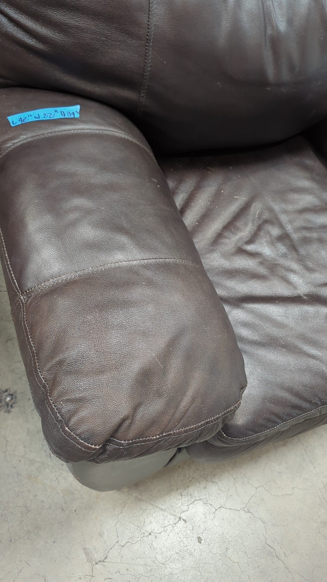 Dark Brown Leather Padded Armchair