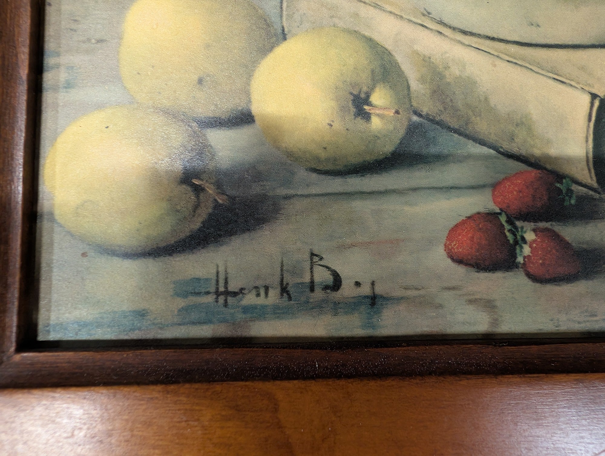 Vintage Still Life Fruit Framed Art in Wood