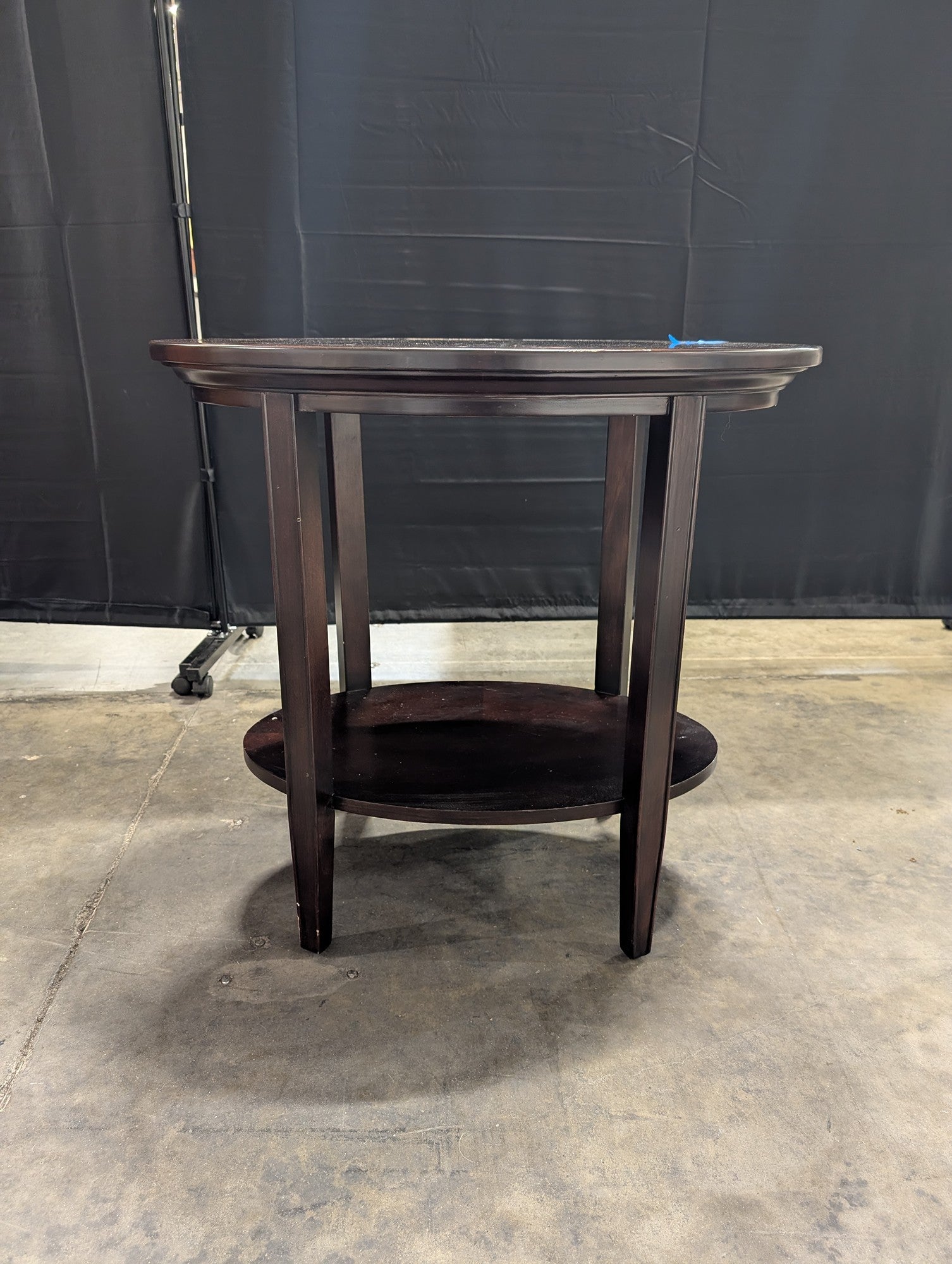 Dark Brown Oval Wood End Table