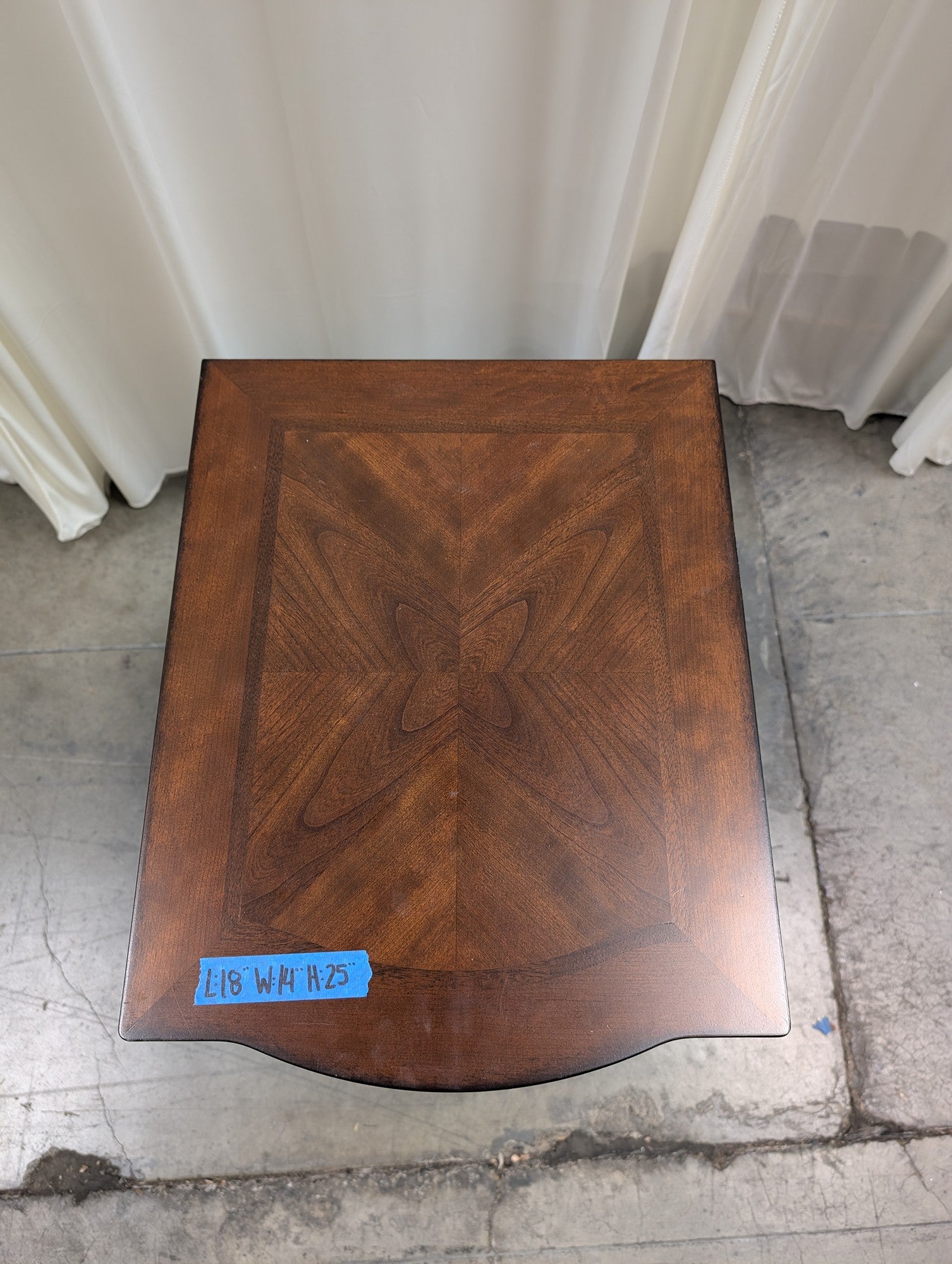 Dark Wood Nightstand with Built-in Power Outlets