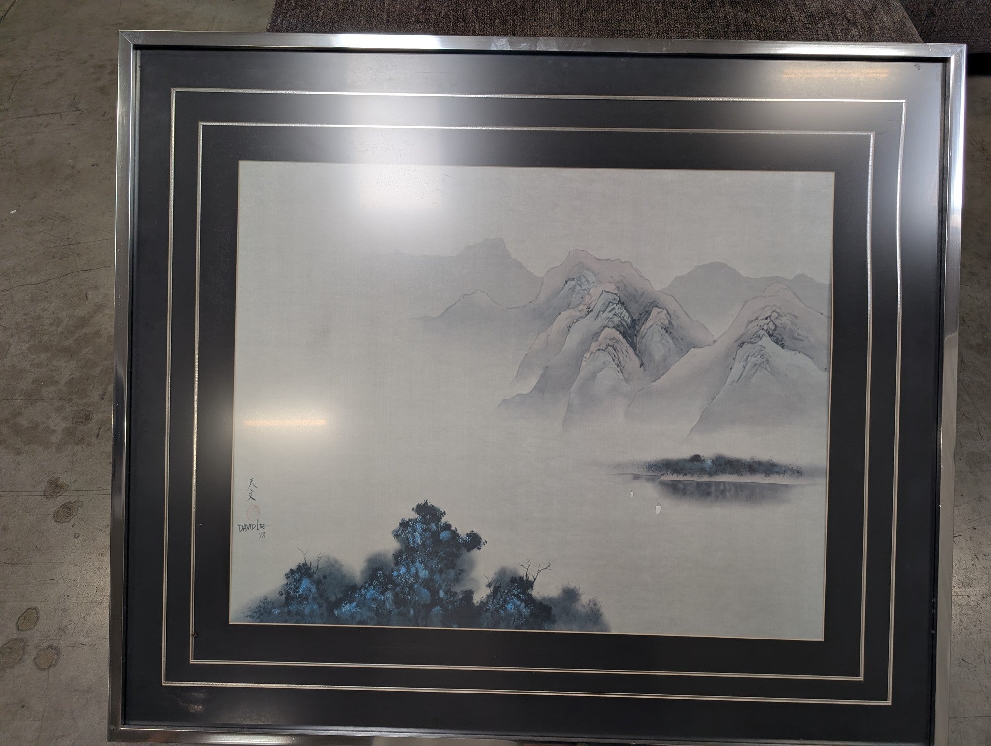David Lee Mountain Landscape Art Print in Metal Frame