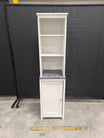 White Storage Cabinet with Open Shelves