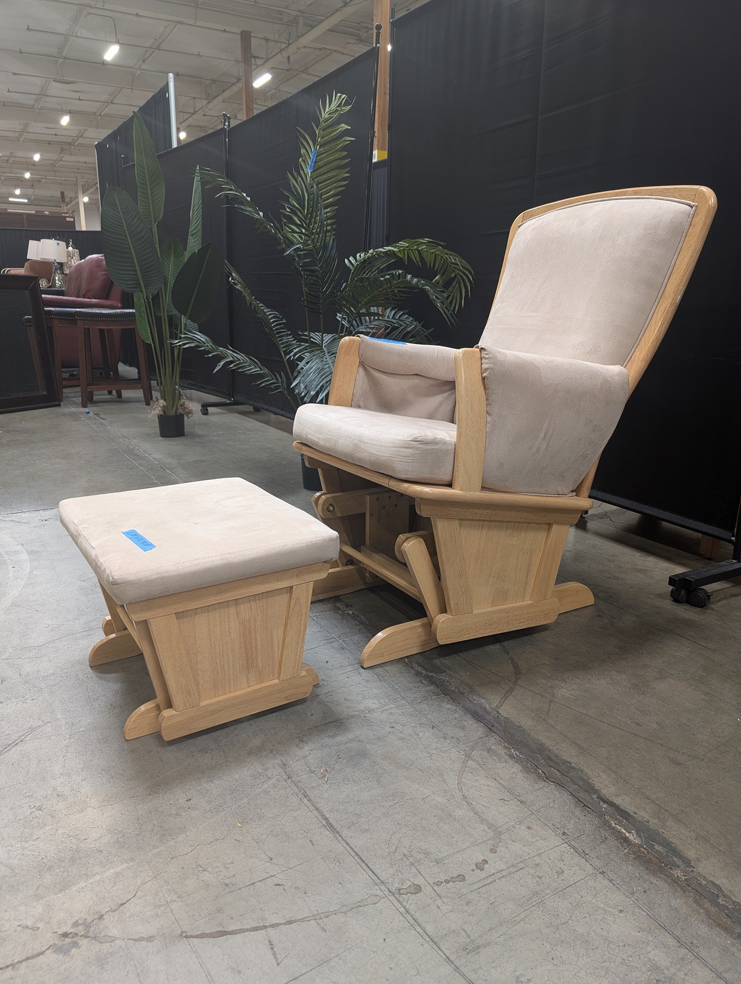Delta Wood Nursery Glider with Ottoman