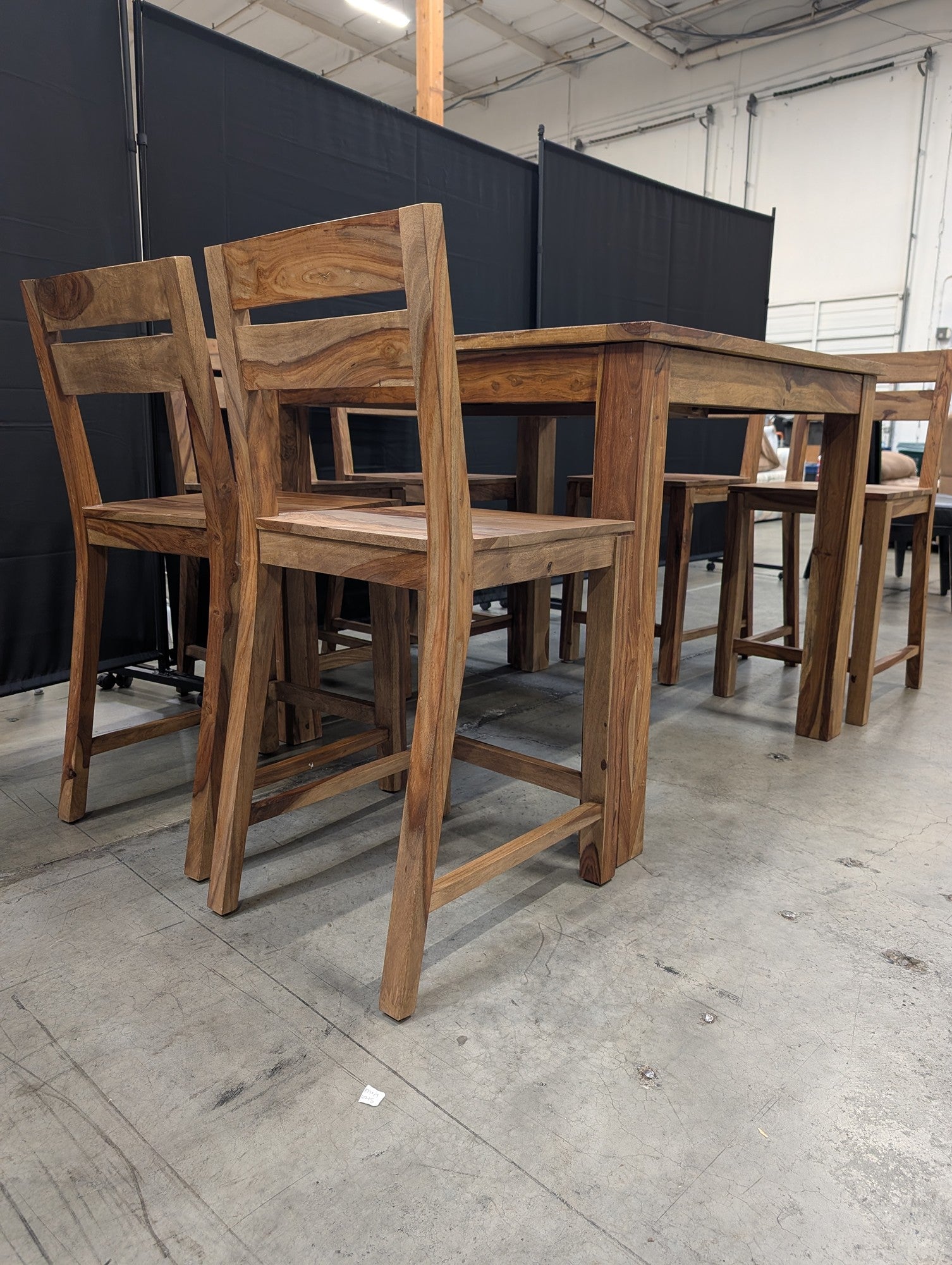 Urban Solid Hardwood Counter Height Dining Set with Six Chairs