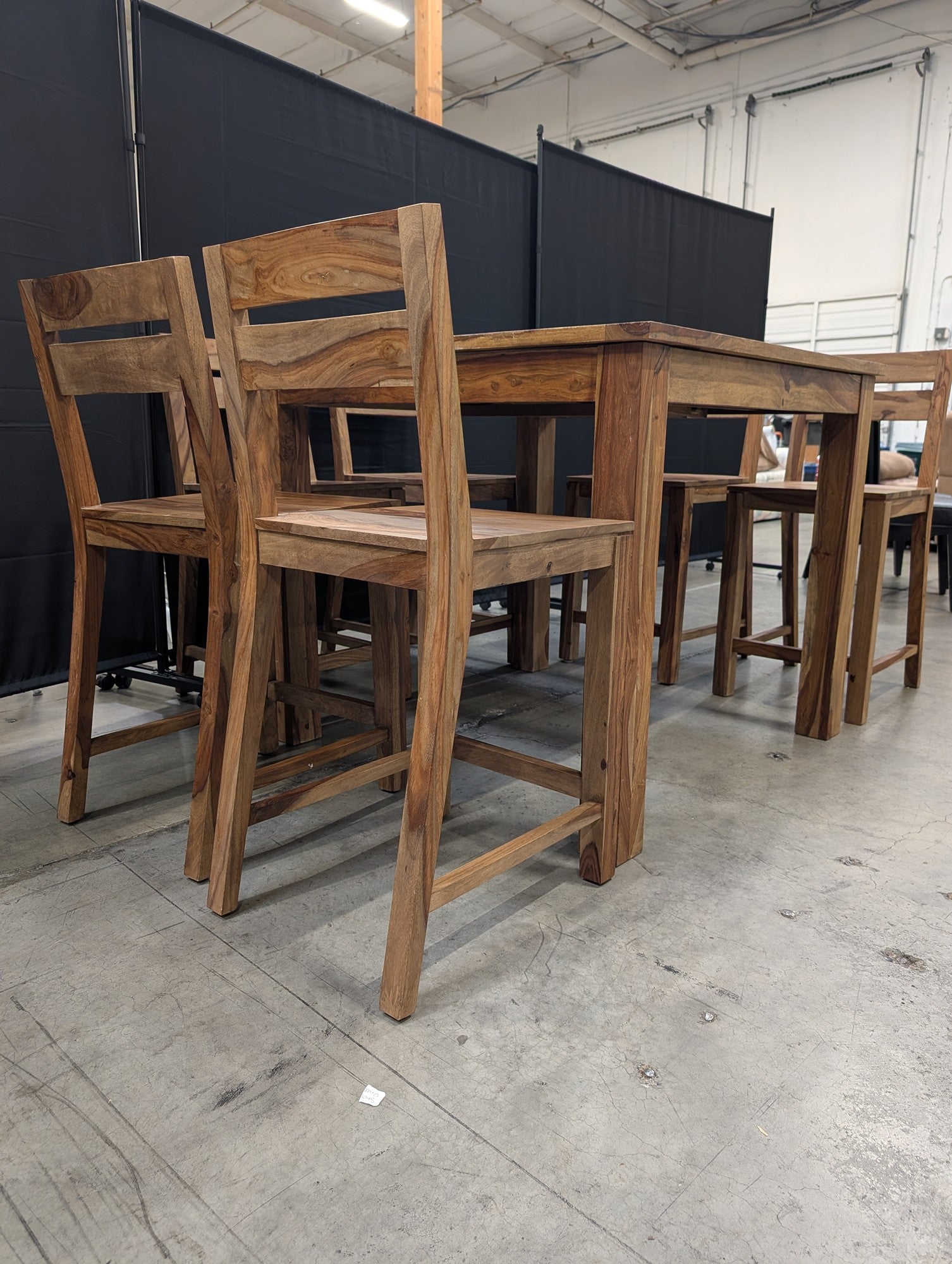 Urban Solid Hardwood Counter Height Dining Set with Six Chairs