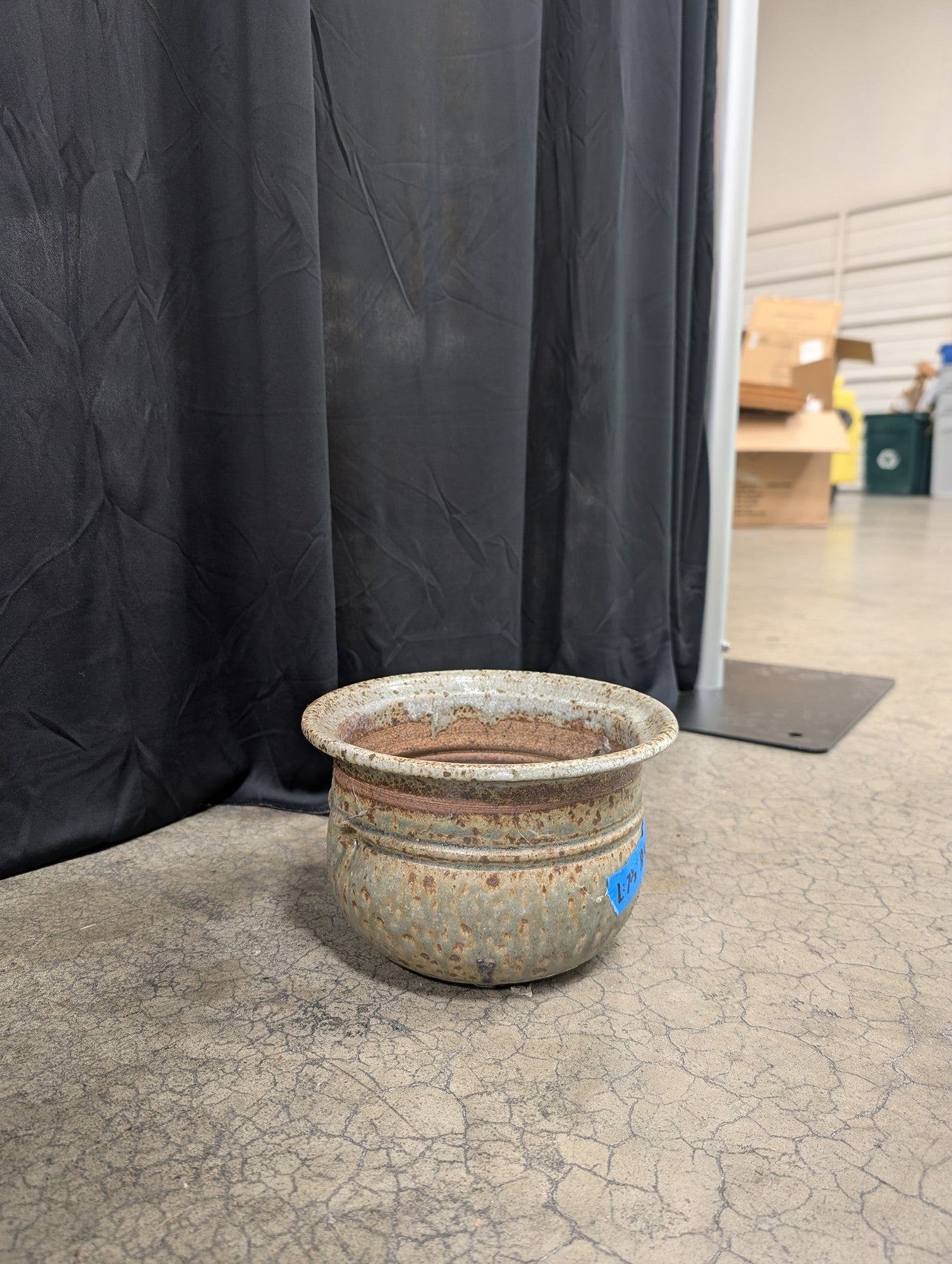 Muted Green Rustic Ceramic Planter