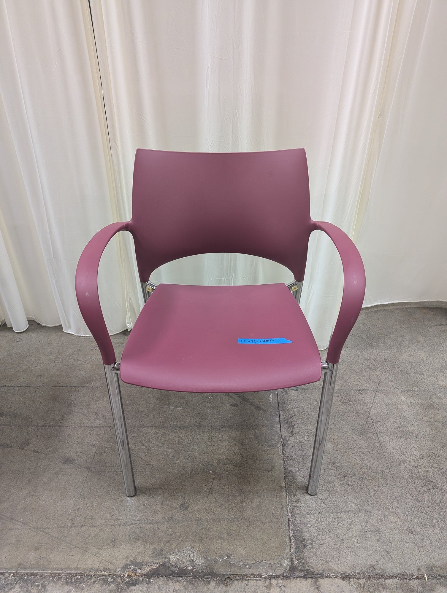 Keilhauer Modern Plum Arm Chair with Chrome Legs