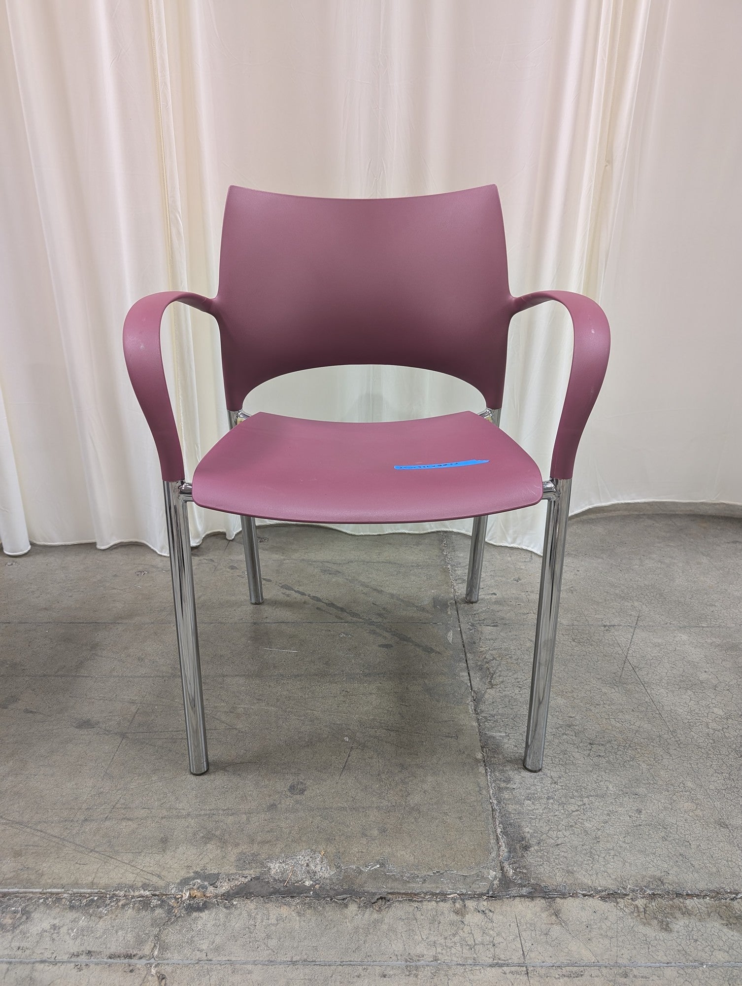 Keilhauer Modern Plum Arm Chair with Chrome Legs