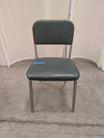 COSCO Grey Metal Utility Chair with Dark Green Upholstery