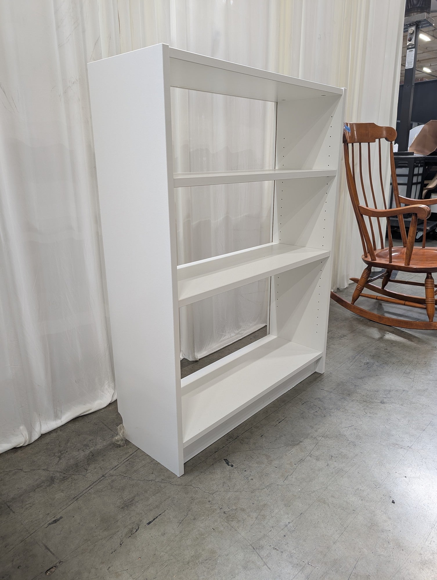 White Open Back Four Shelf Bookcase