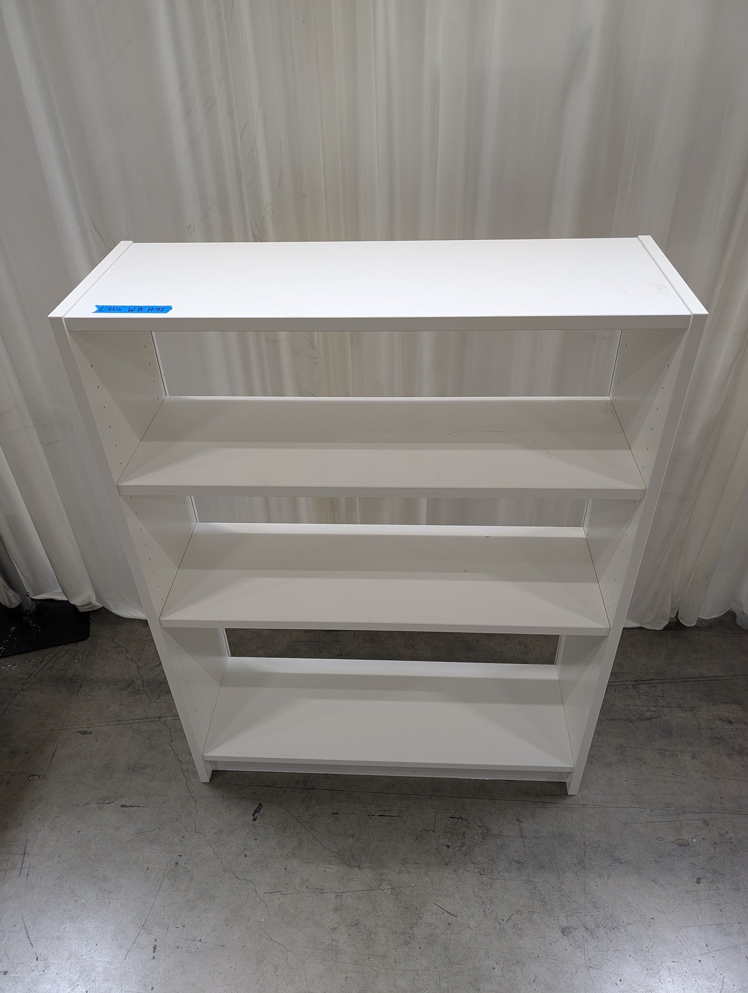 White Open Back Four Shelf Bookcase
