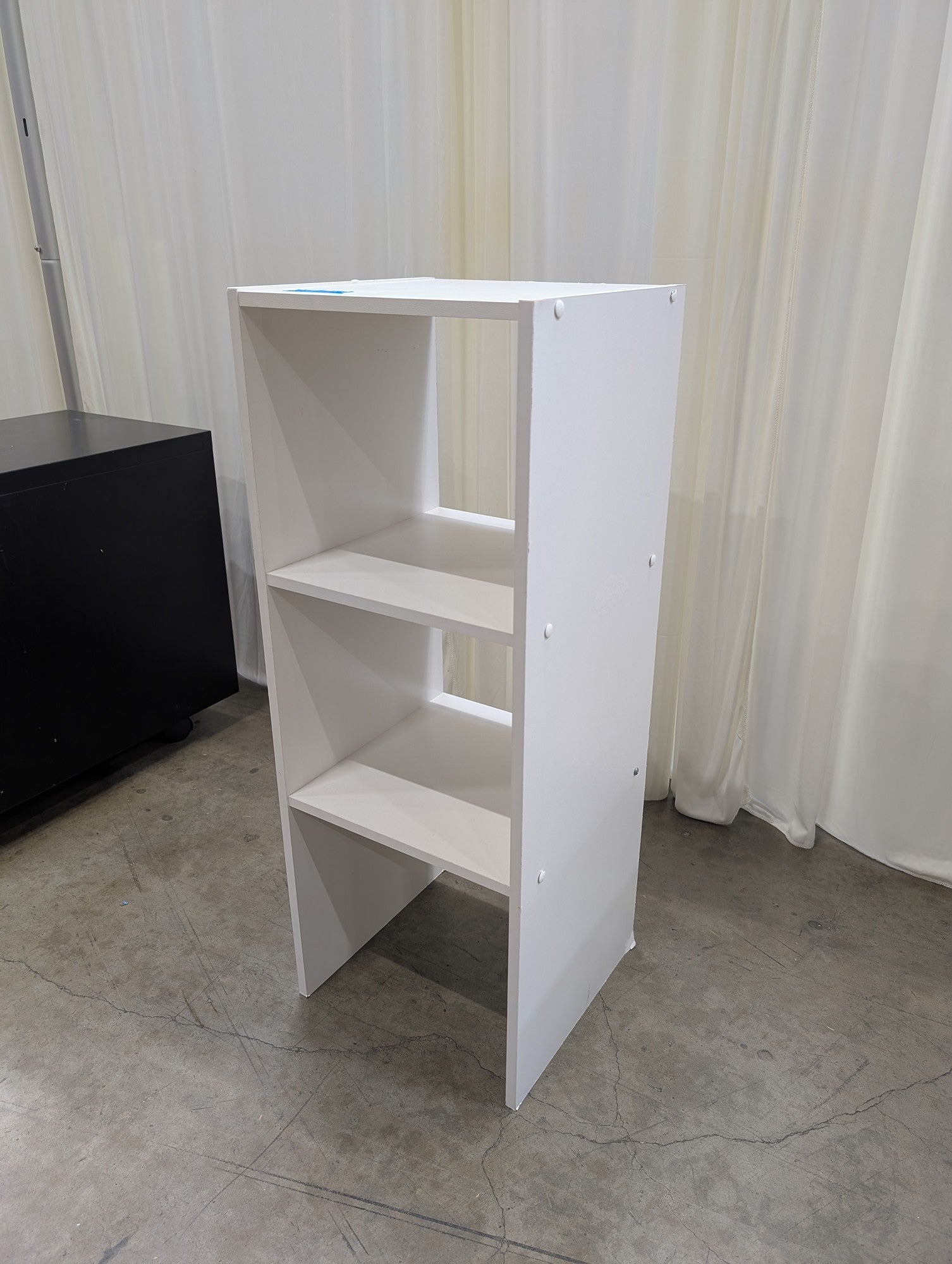 White Two-Shelf Bookcase in Wood Laminate