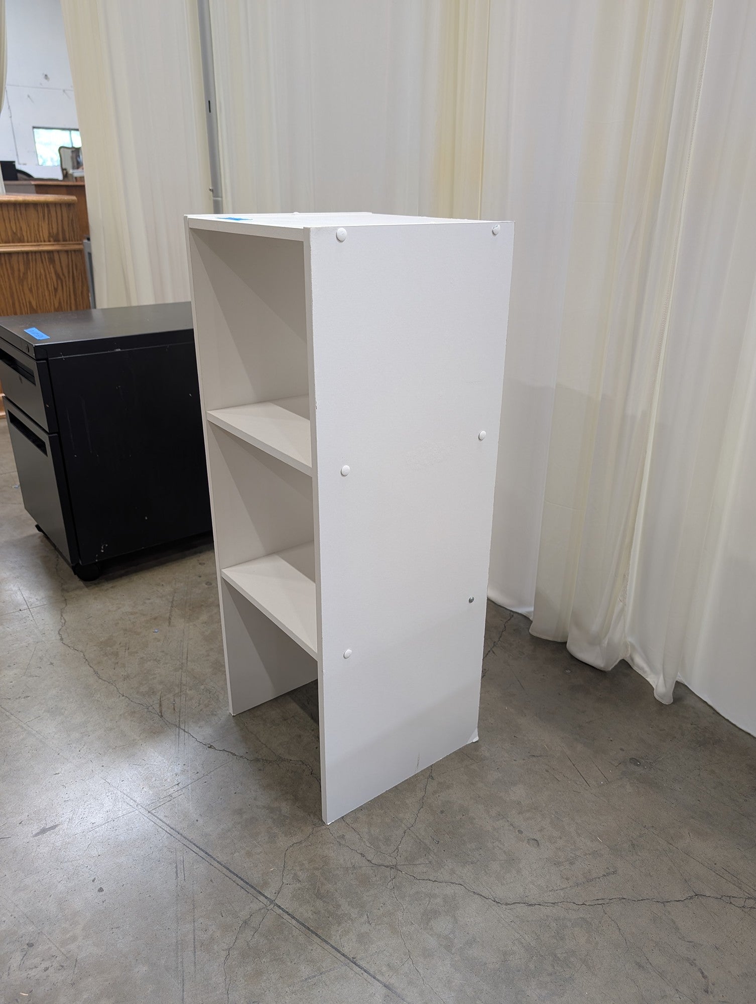 White Two-Shelf Bookcase in Wood Laminate