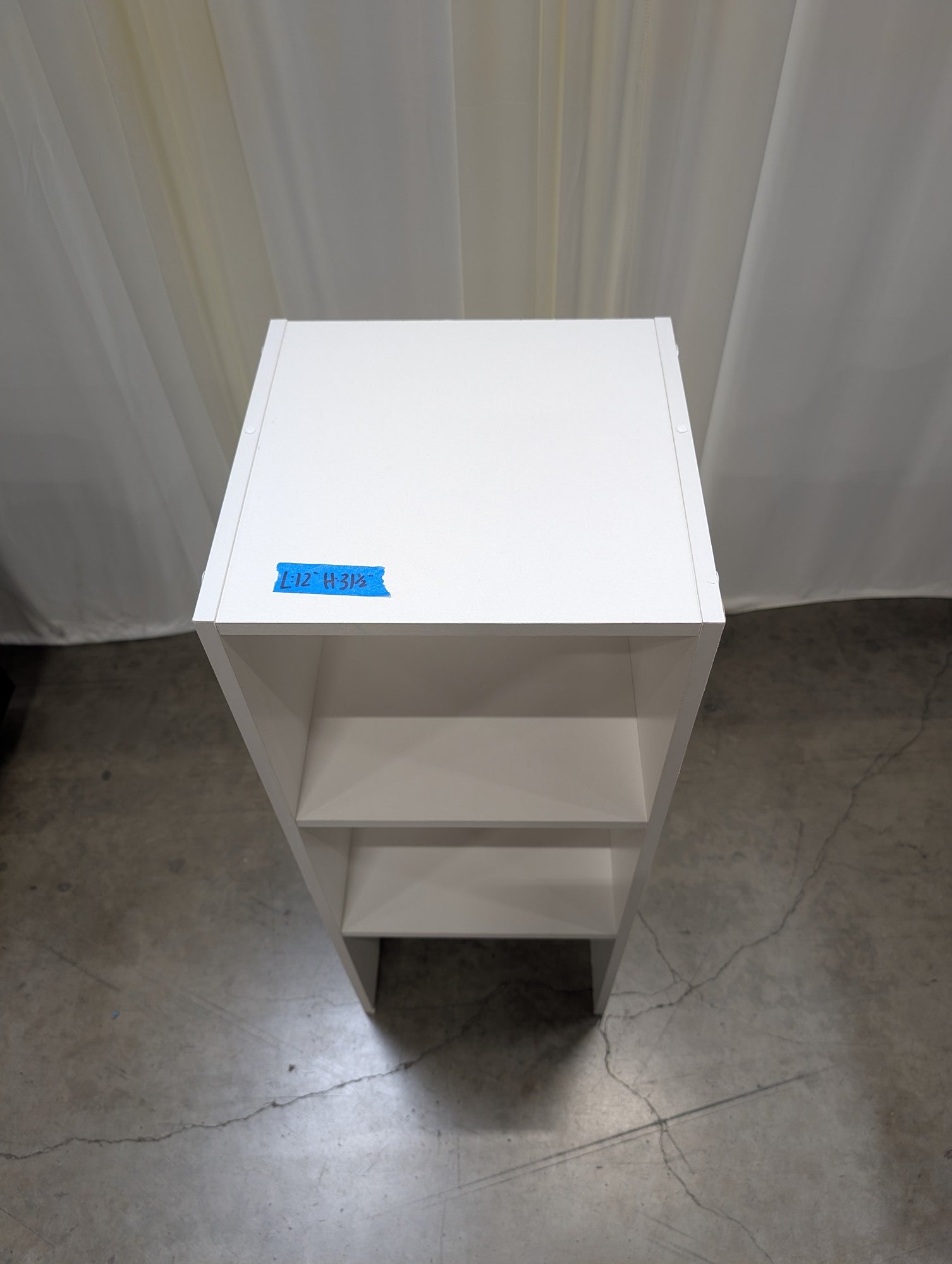 White Two-Shelf Bookcase in Wood Laminate