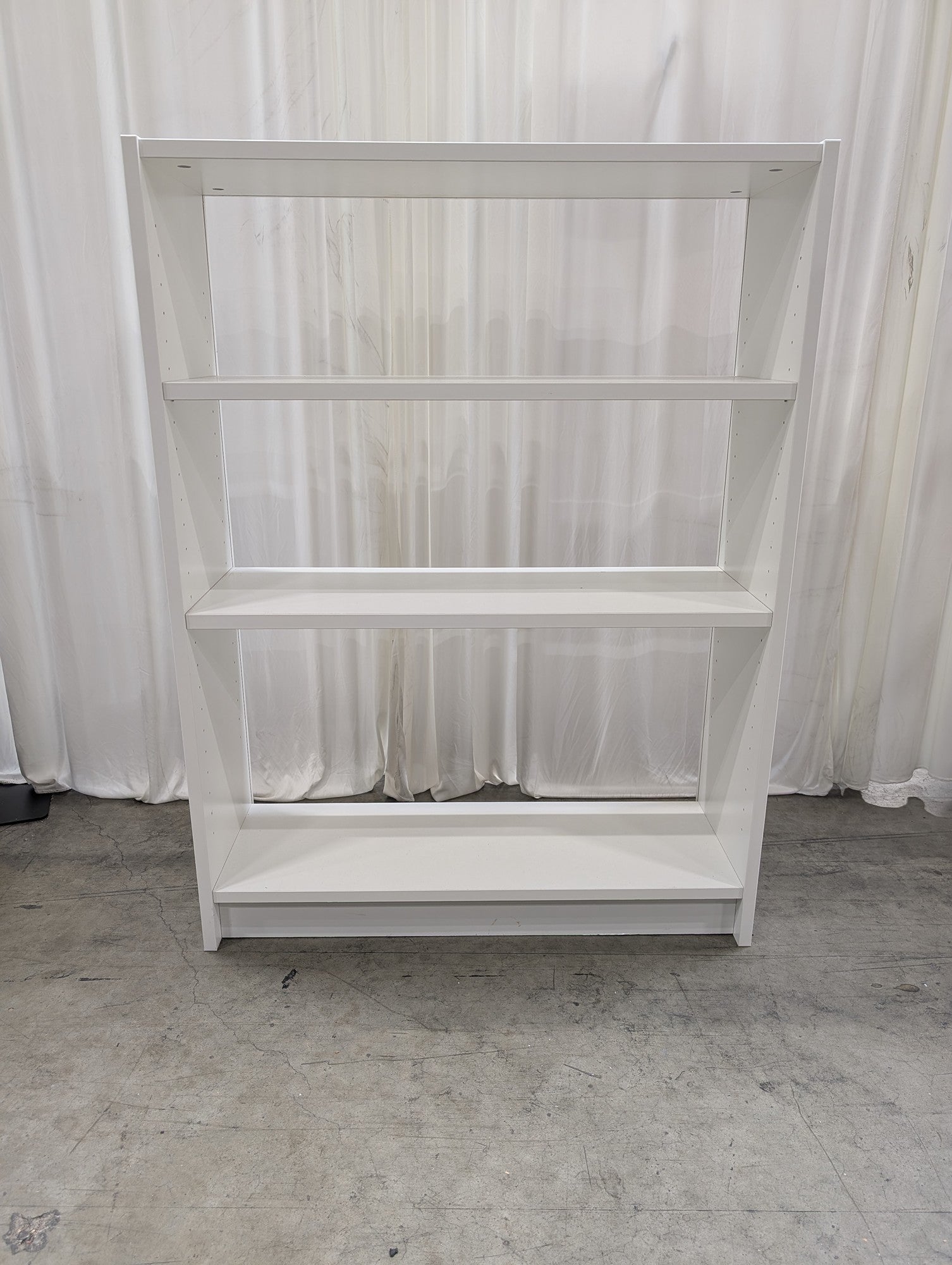 White Open Back Four Shelf Bookcase